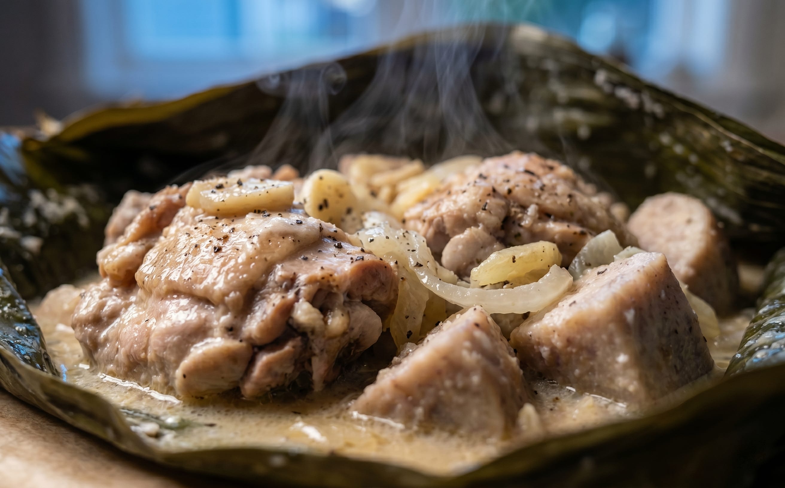 Niue-Style Chicken and Taro Coconut Parcels