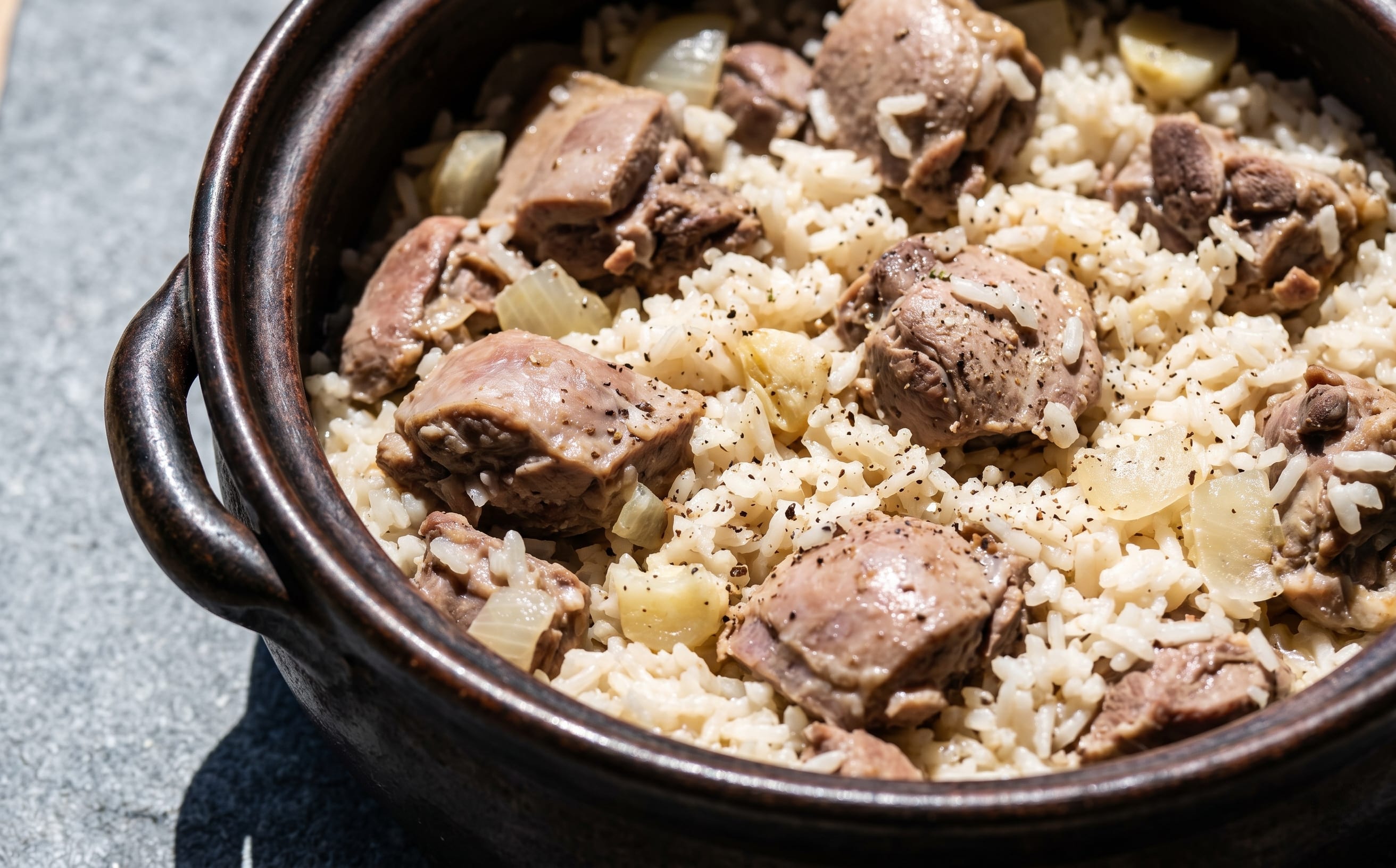Niue-Style Pigeon and Coconut Rice Pot