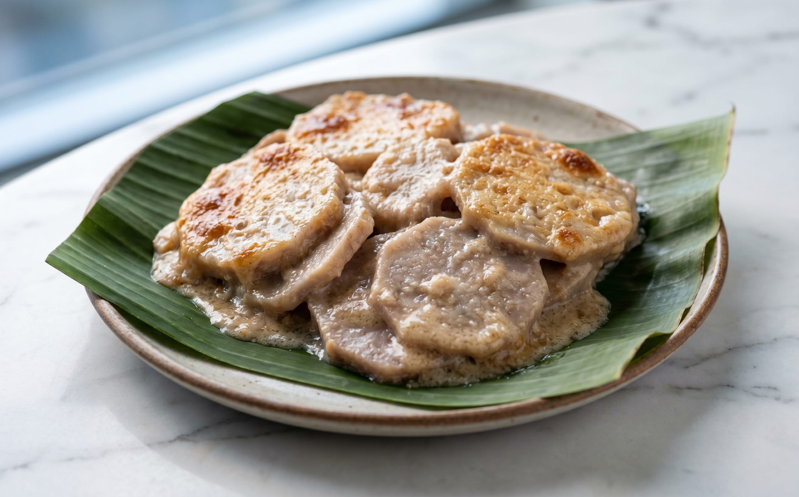 Takihi (Taro and Papaya Coconut Bake)