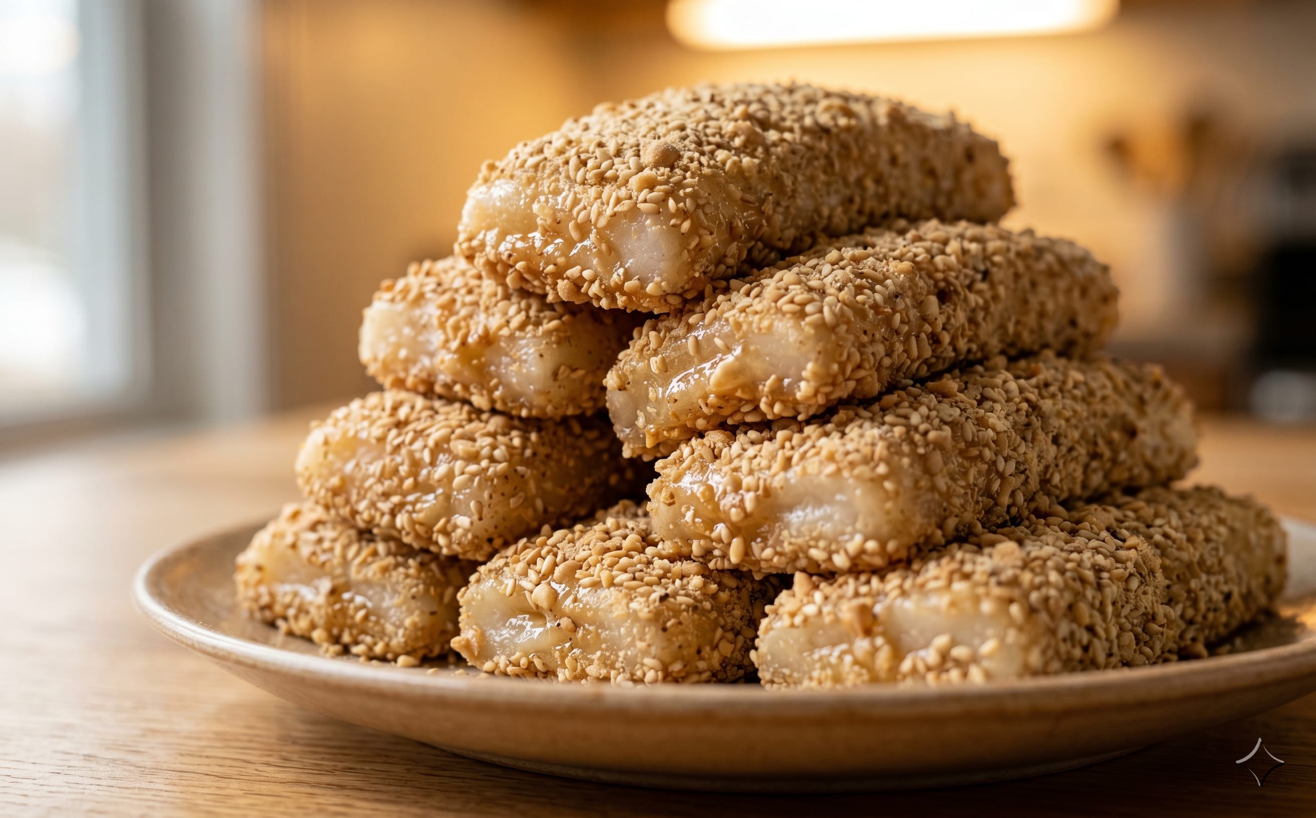 Injeolmi (Rice Cakes with Soybean Powder)