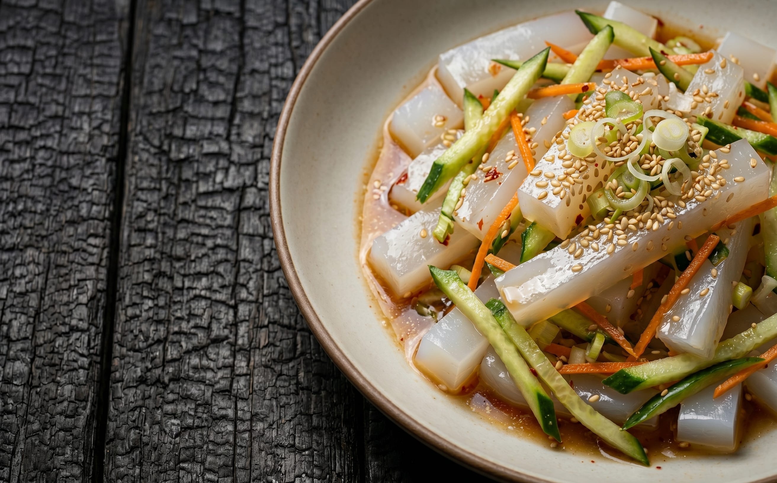Nokdu Muk Muchim (Mung Bean Jelly Salad)