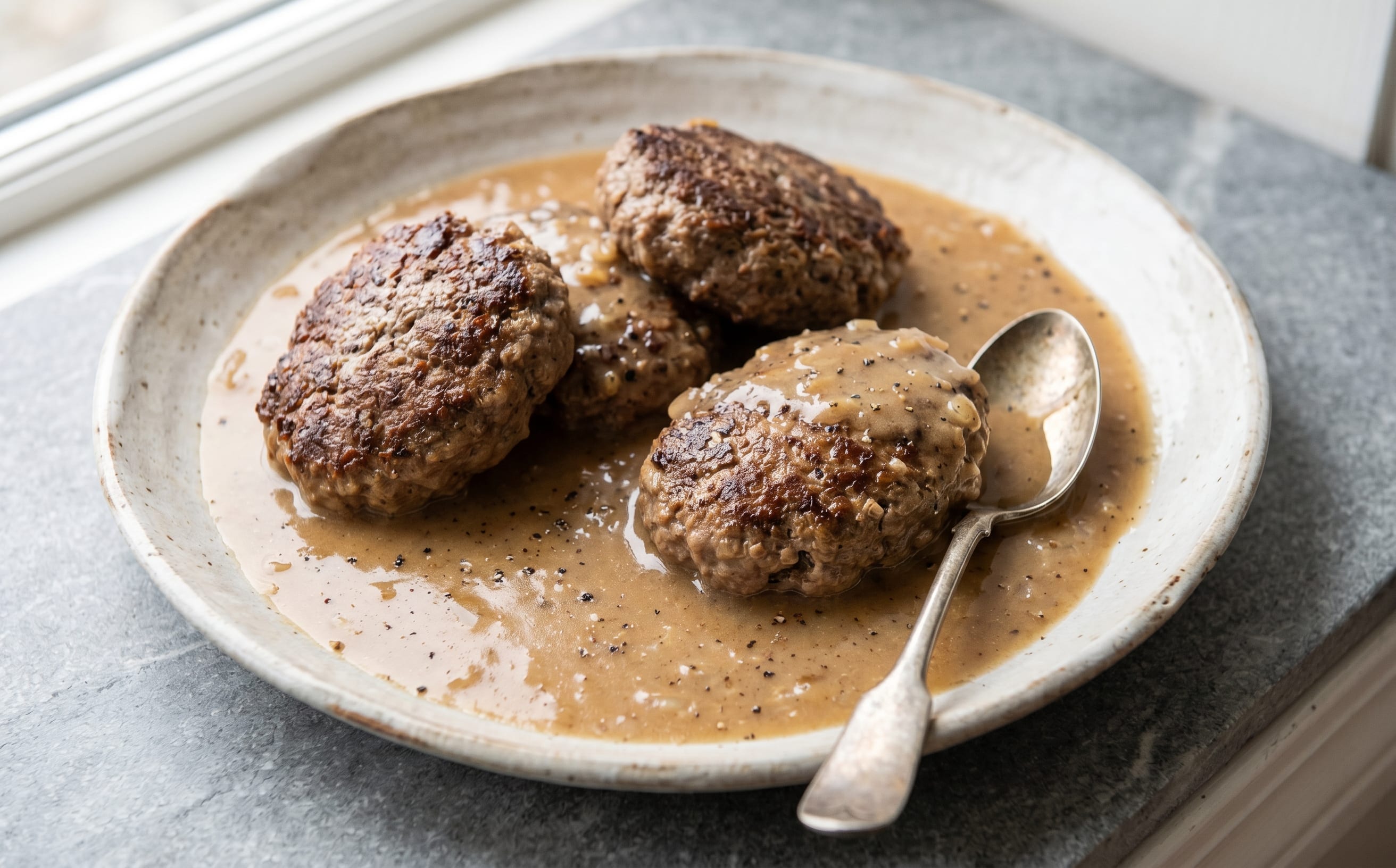 Kjøttkaker i Brun Saus (Norwegian Meat Cakes in Brown Gravy)