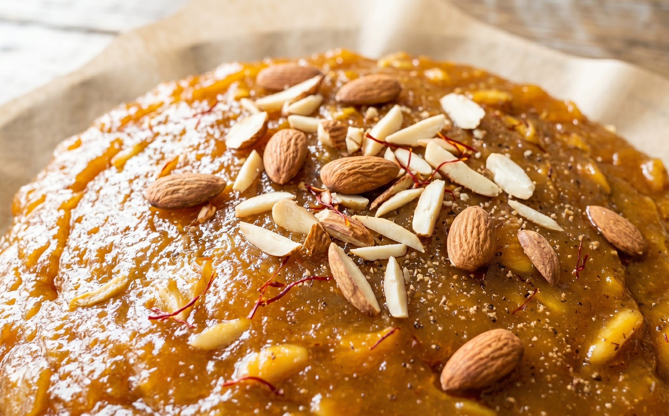 Halwa Omania (Saffron and Rose Water Halwa)