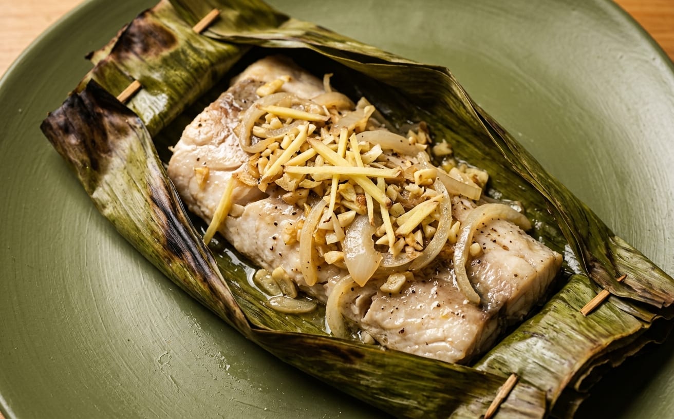 Palau-Style Banana Leaf-Grilled Grouper