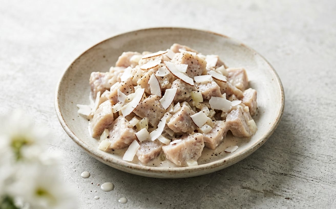 Palau-Style Taro Salad with Coconut-Lime Dressing