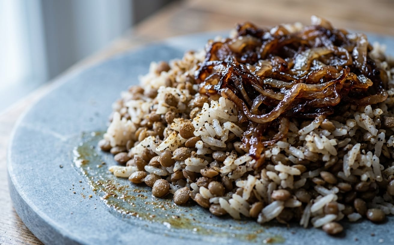 Mujaddara (Lentils and Rice with Caramelized Onions)