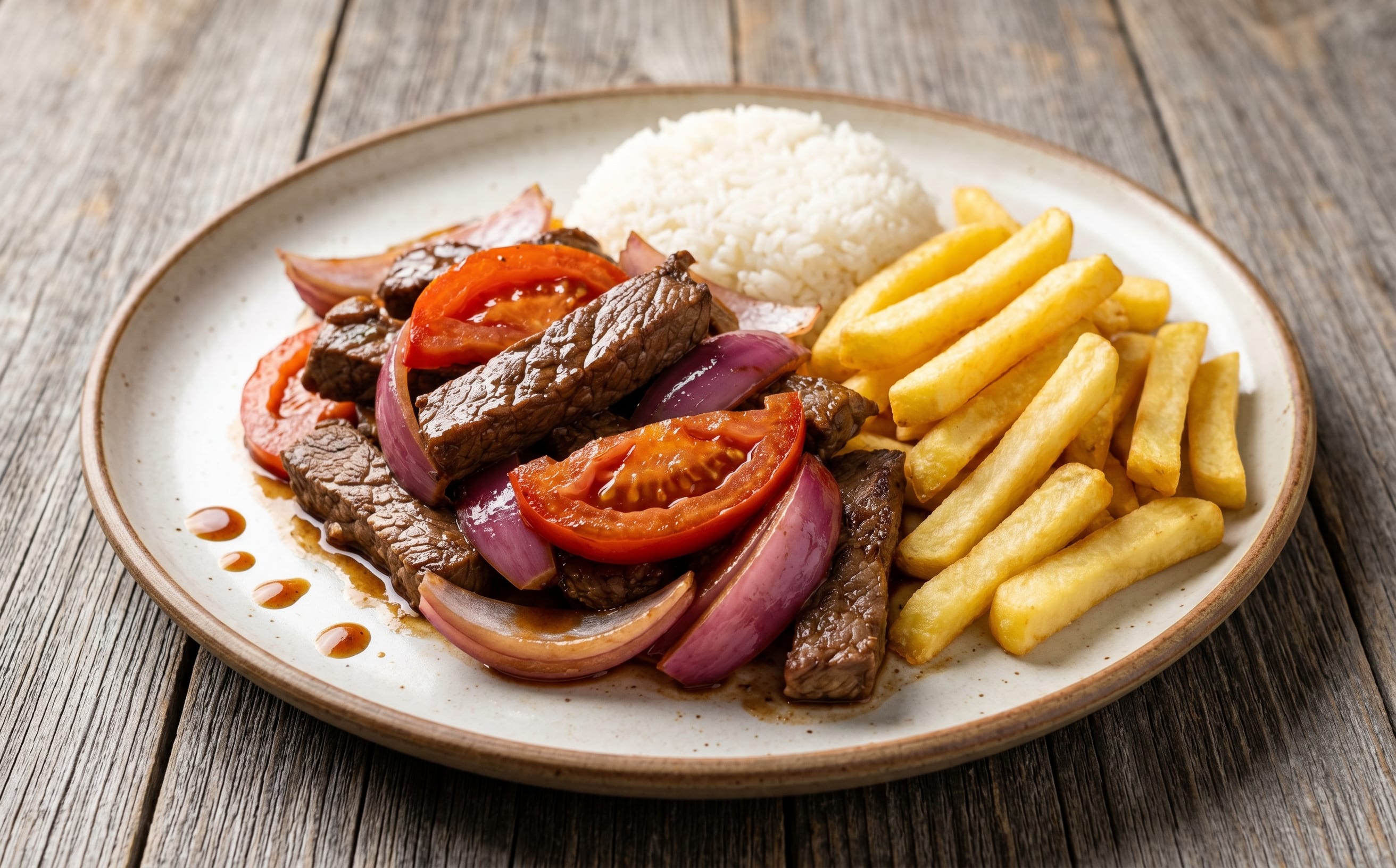 Lomo Saltado (Beef Stir-Fry with Fries)