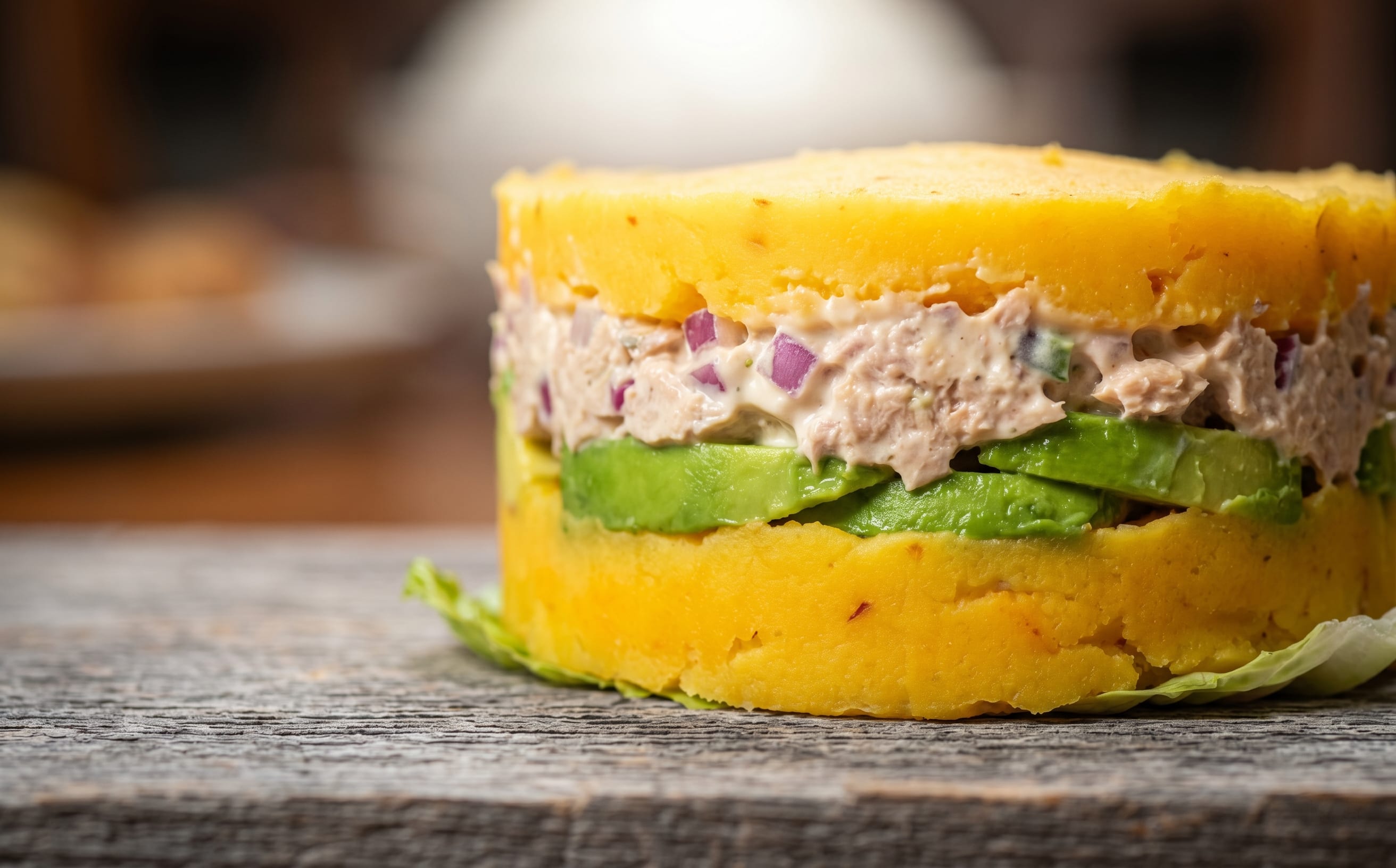 Causa Rellena de Atún (Layered Potato and Tuna Salad)