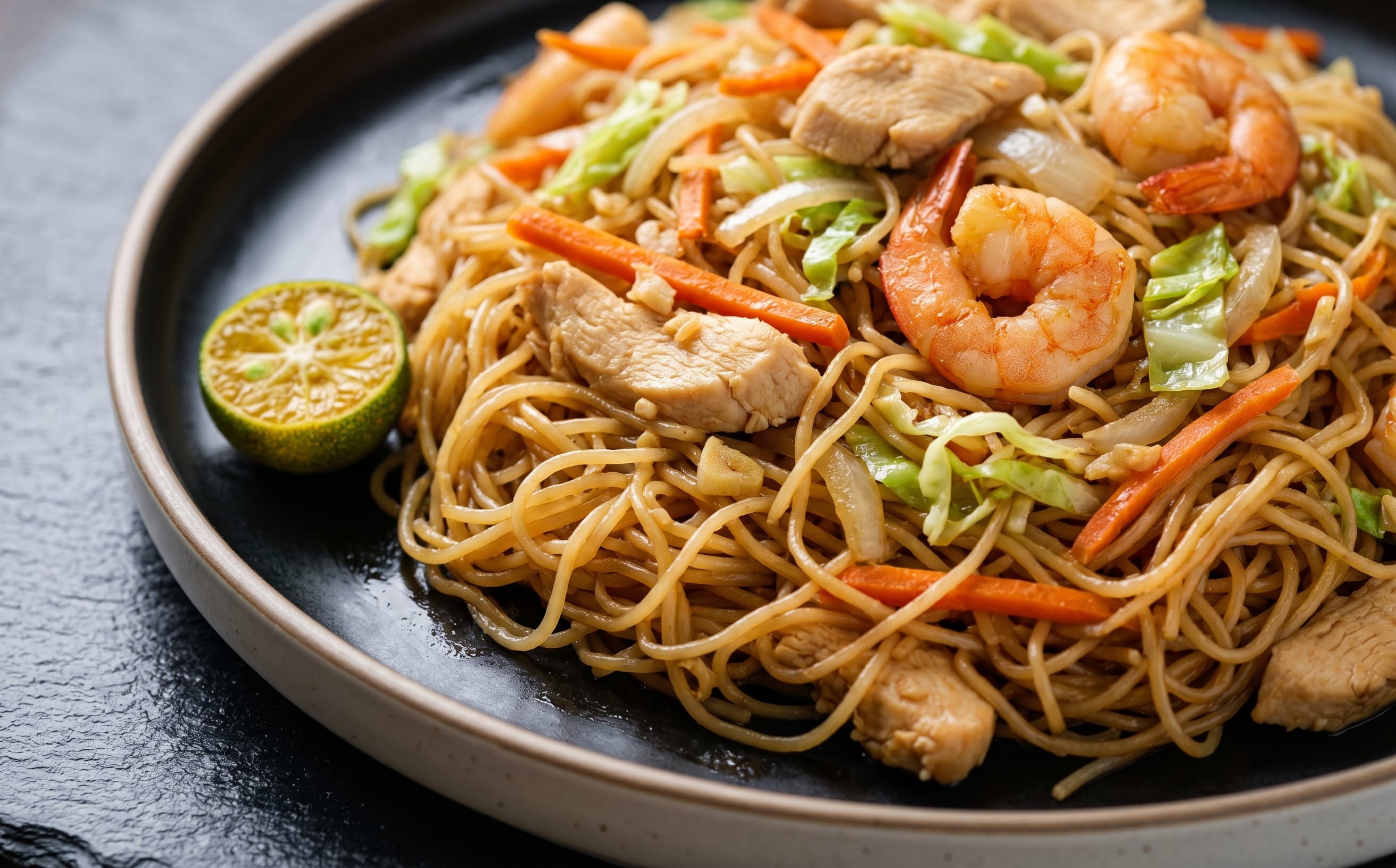 Pancit Bihon (Stir-Fried Rice Noodles)