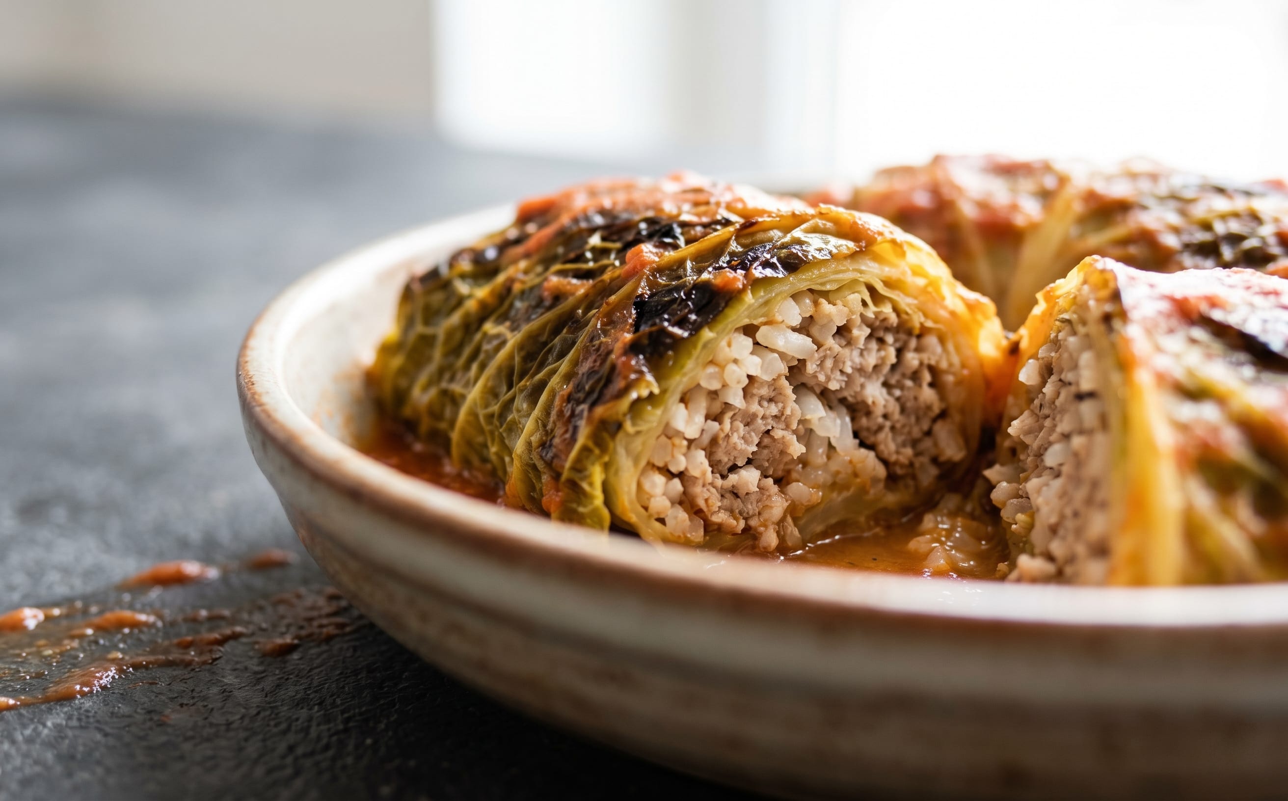 Gołąbki (Cabbage Rolls in Tomato Sauce)
