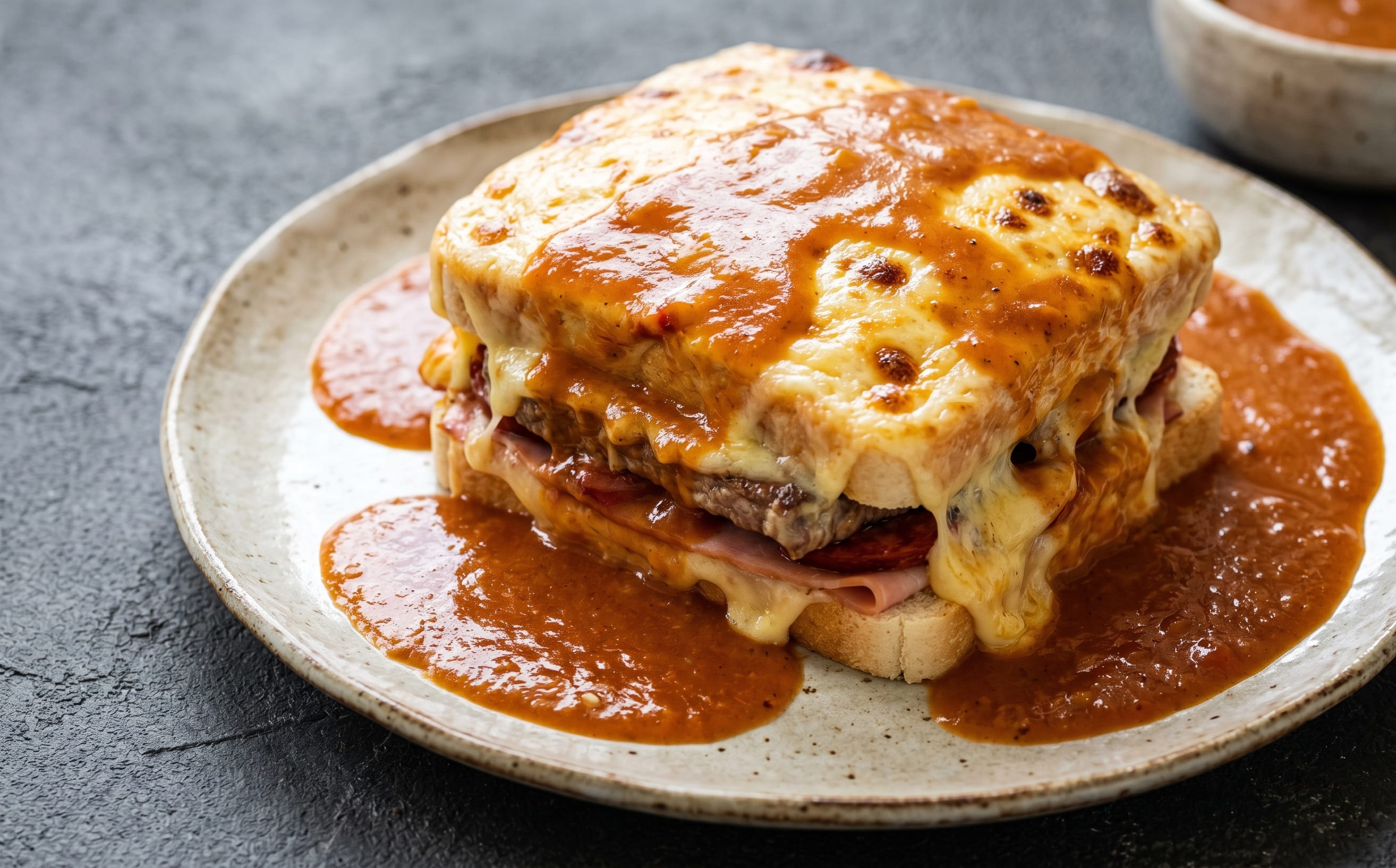 Francesinha (Porto Steak and Sausage Sandwich)