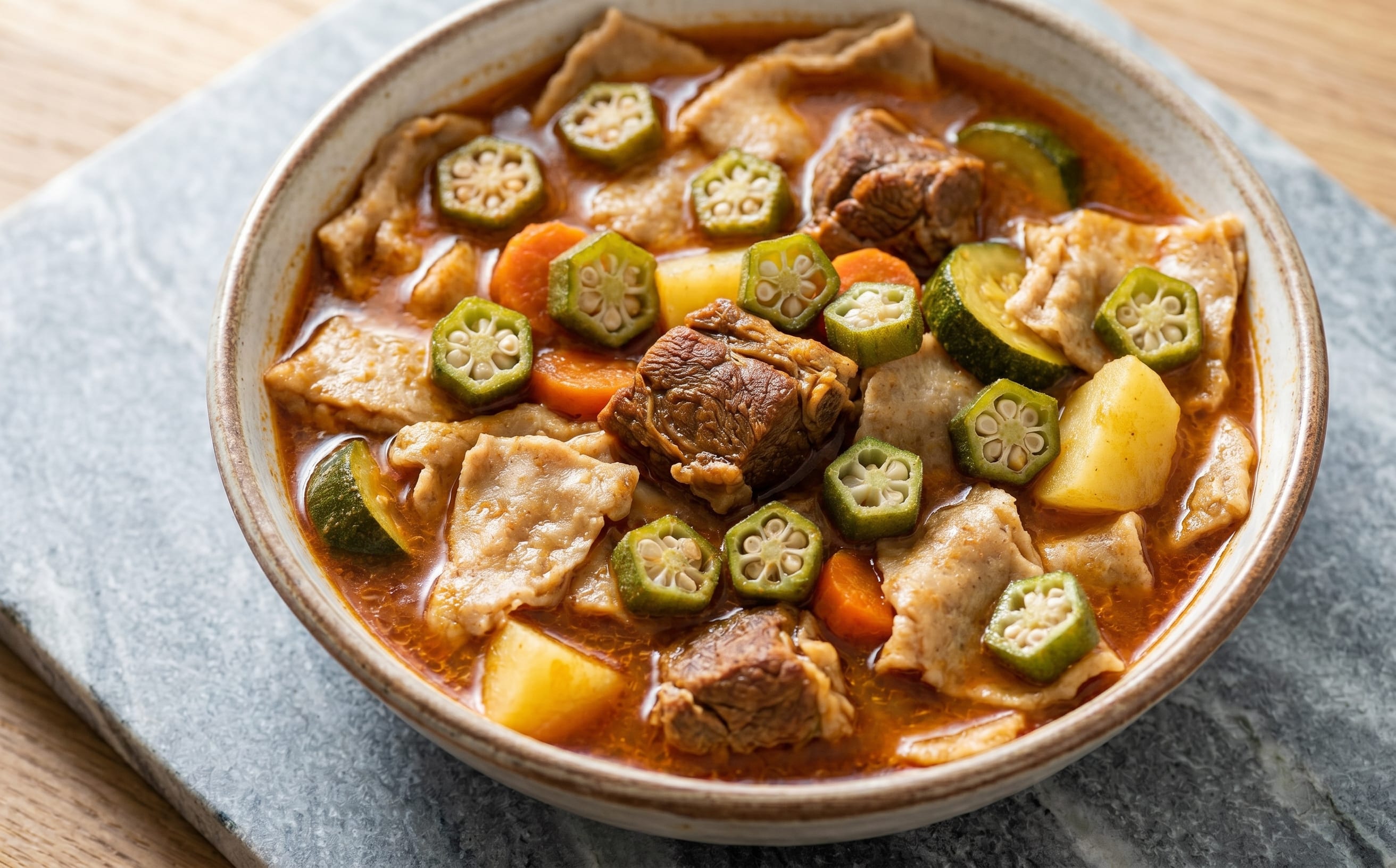 Margoog Laham (Lamb and Vegetable Stew with Dough)