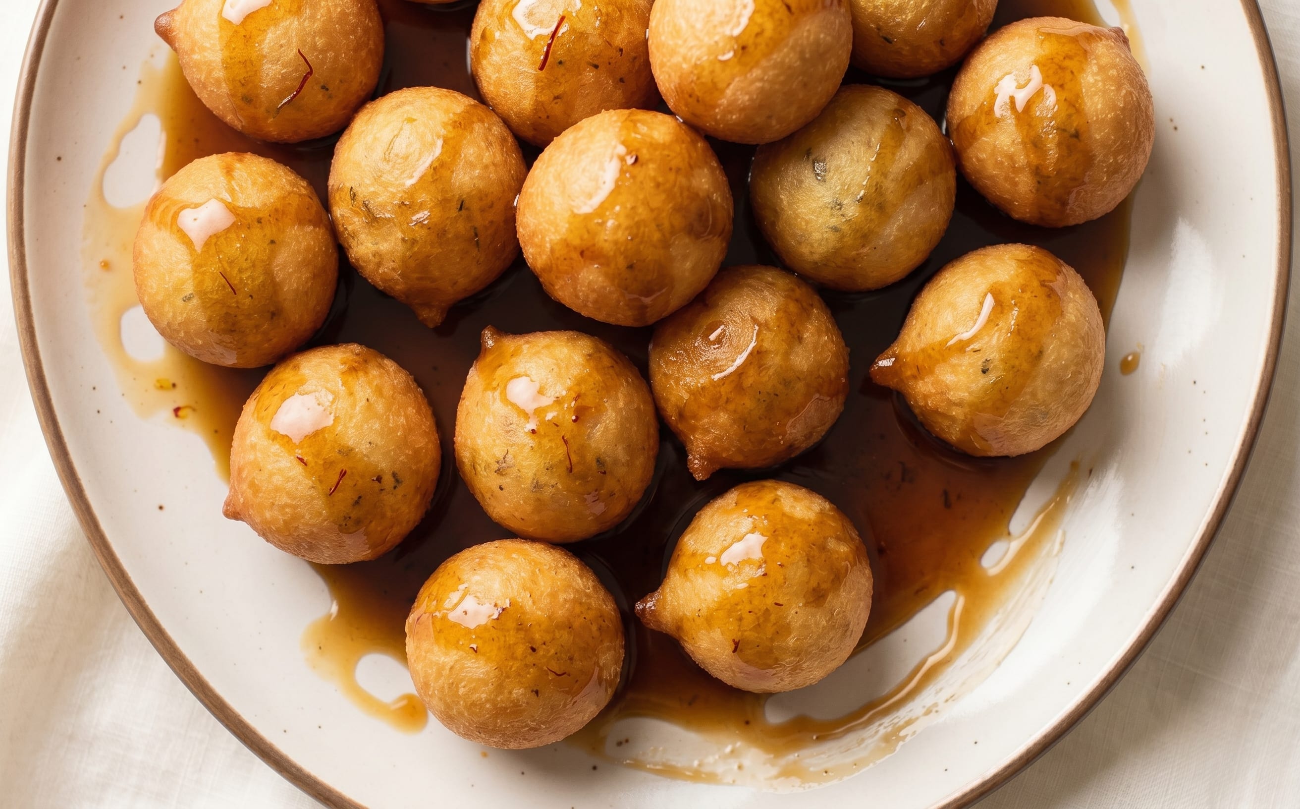 Luqaimat (Fried Dough Balls with Date Syrup)