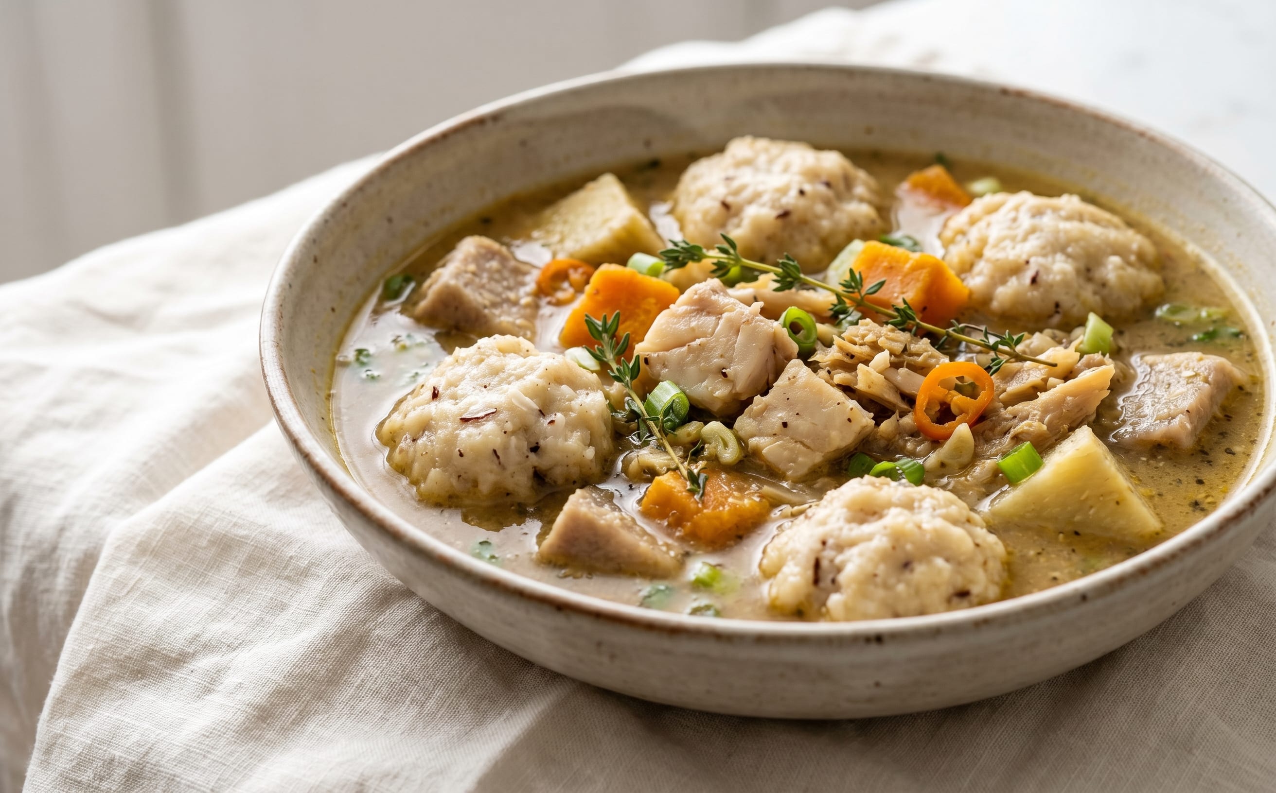 Fish Soup with Coconut Dumplings
