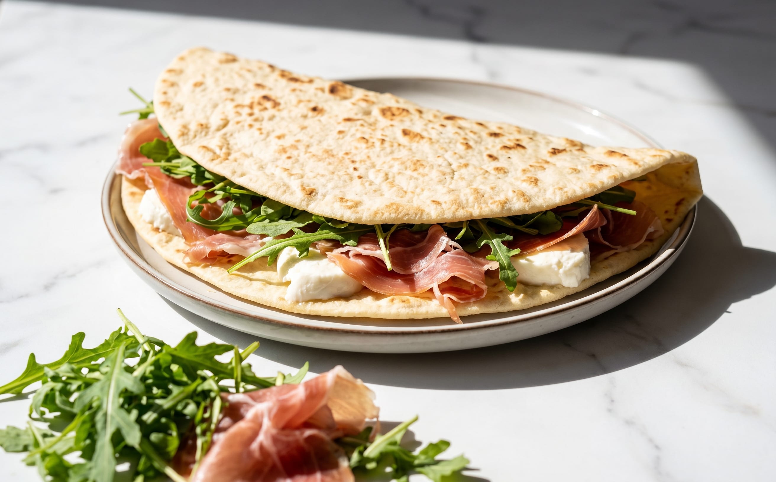 Piada Sammarinese (Flatbread with Prosciutto and Mozzarella)