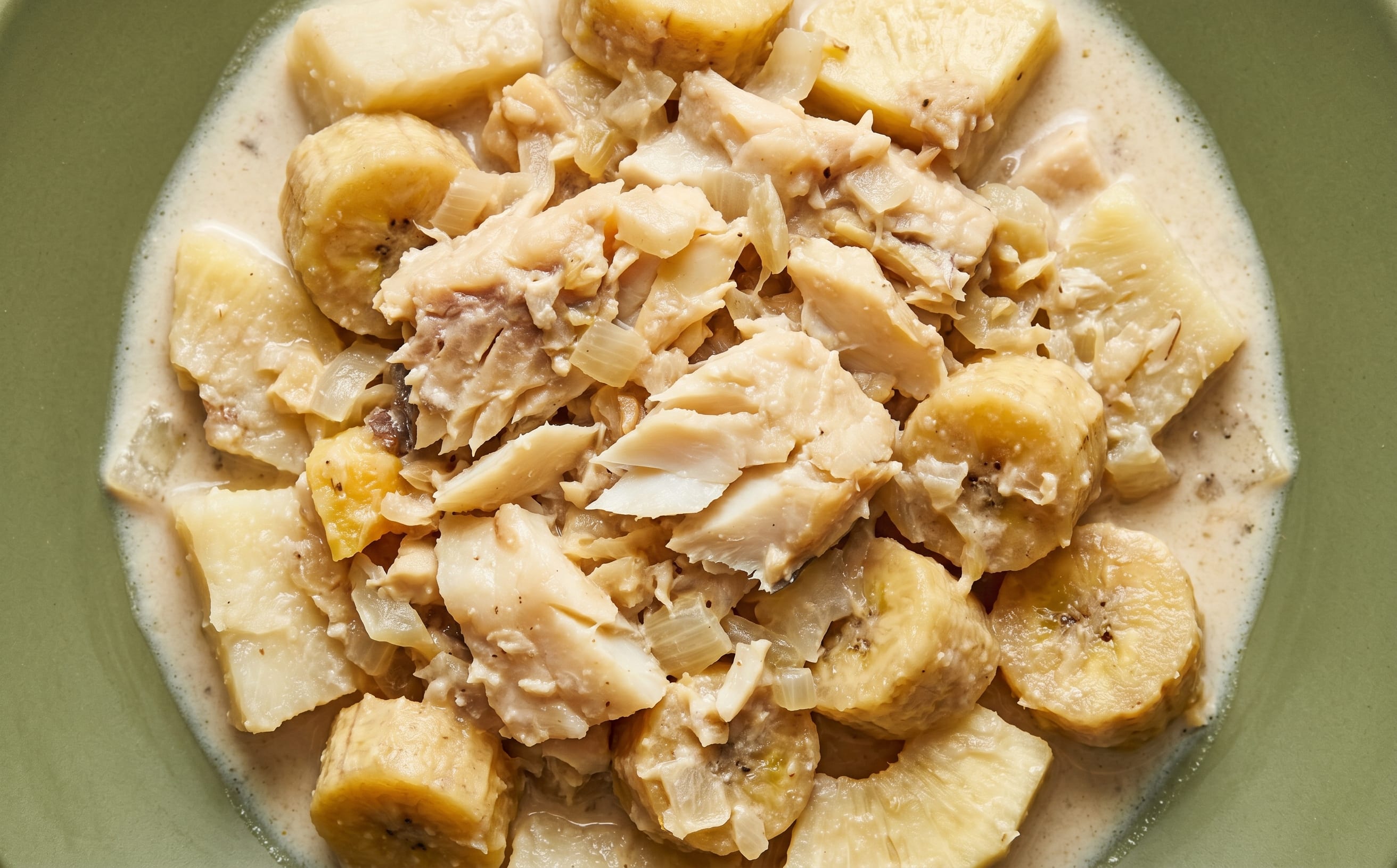 Ladob Sale (Savory Salt Cod Ladob)
