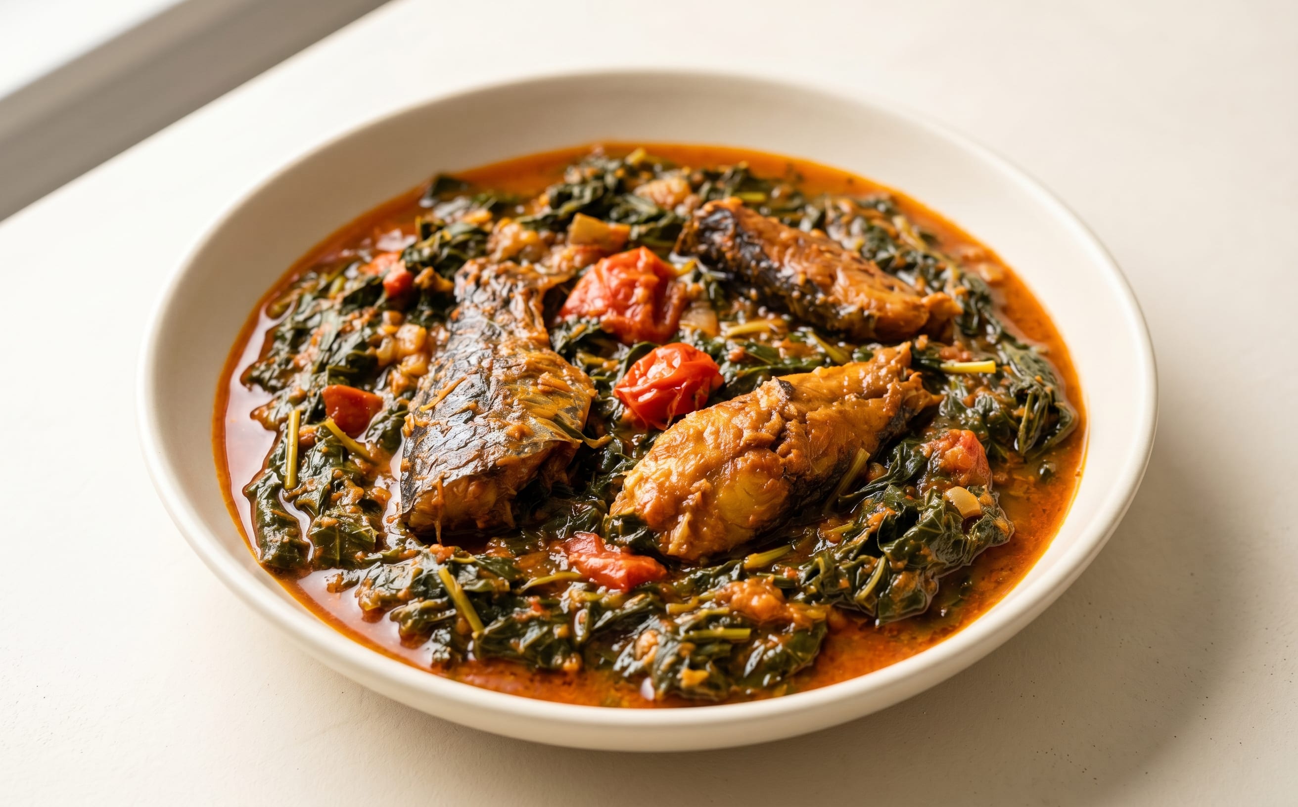 Cassava Leaf Plasas (Stew with Smoked Fish)