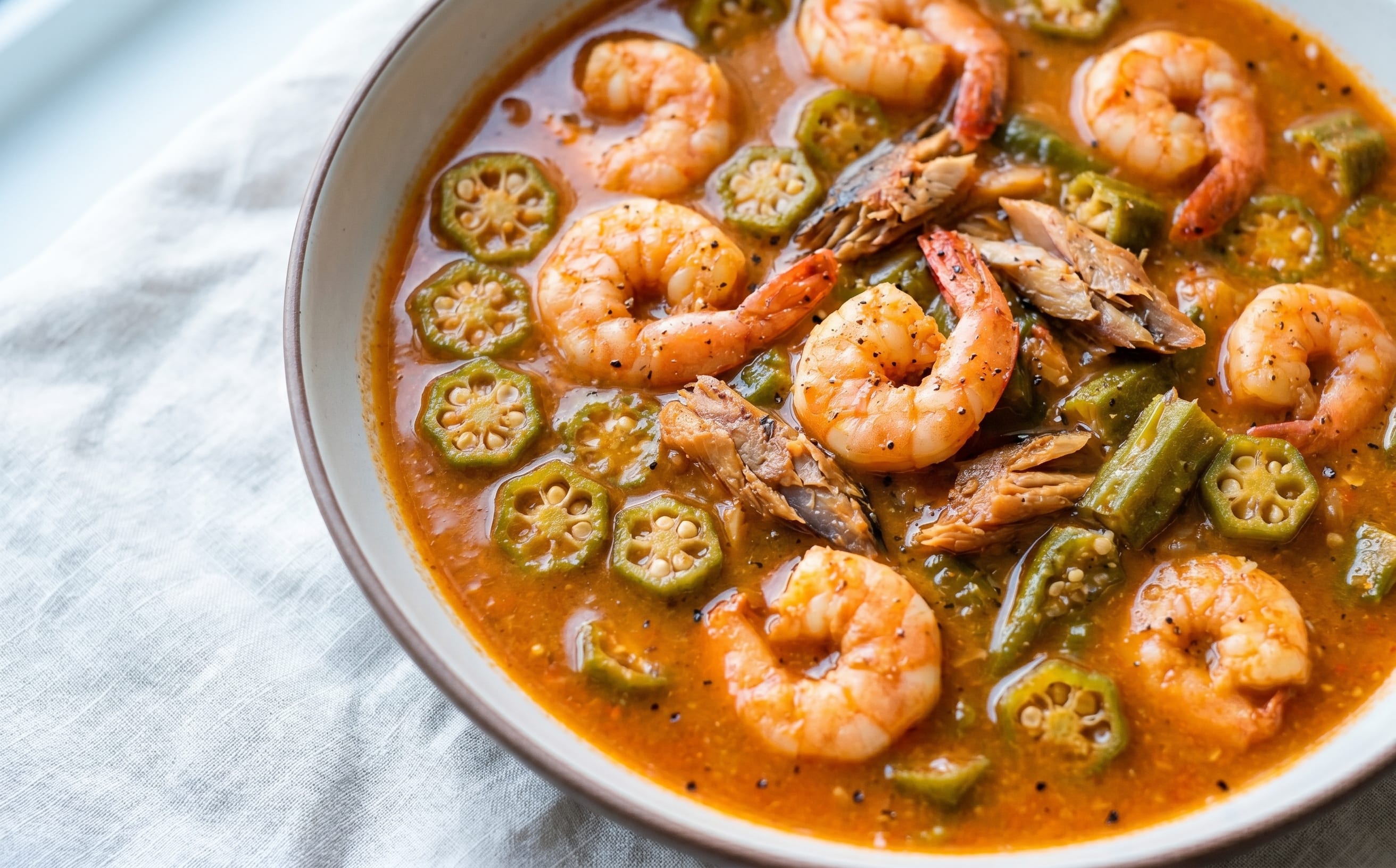 Okra Soup with Shrimp and Smoked Fish