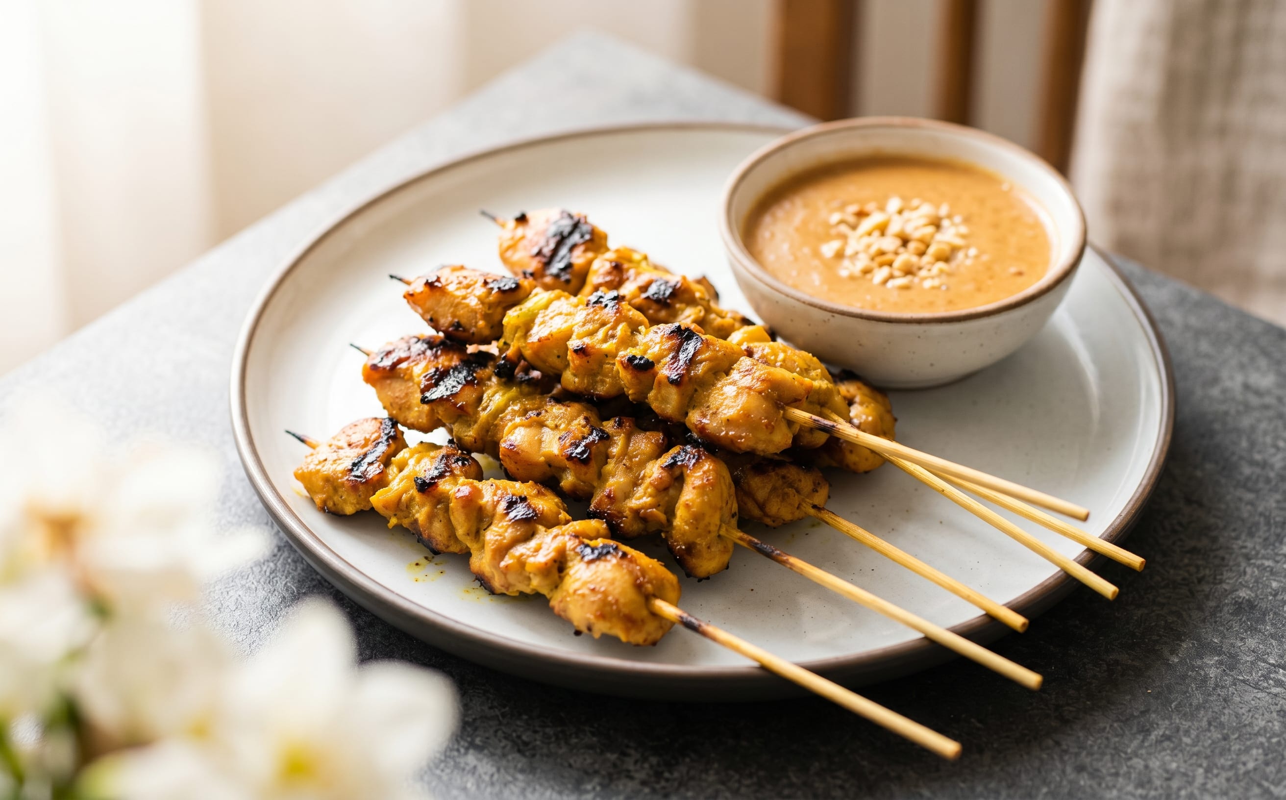 Satay Ayam (Chicken Satay with Peanut Sauce)