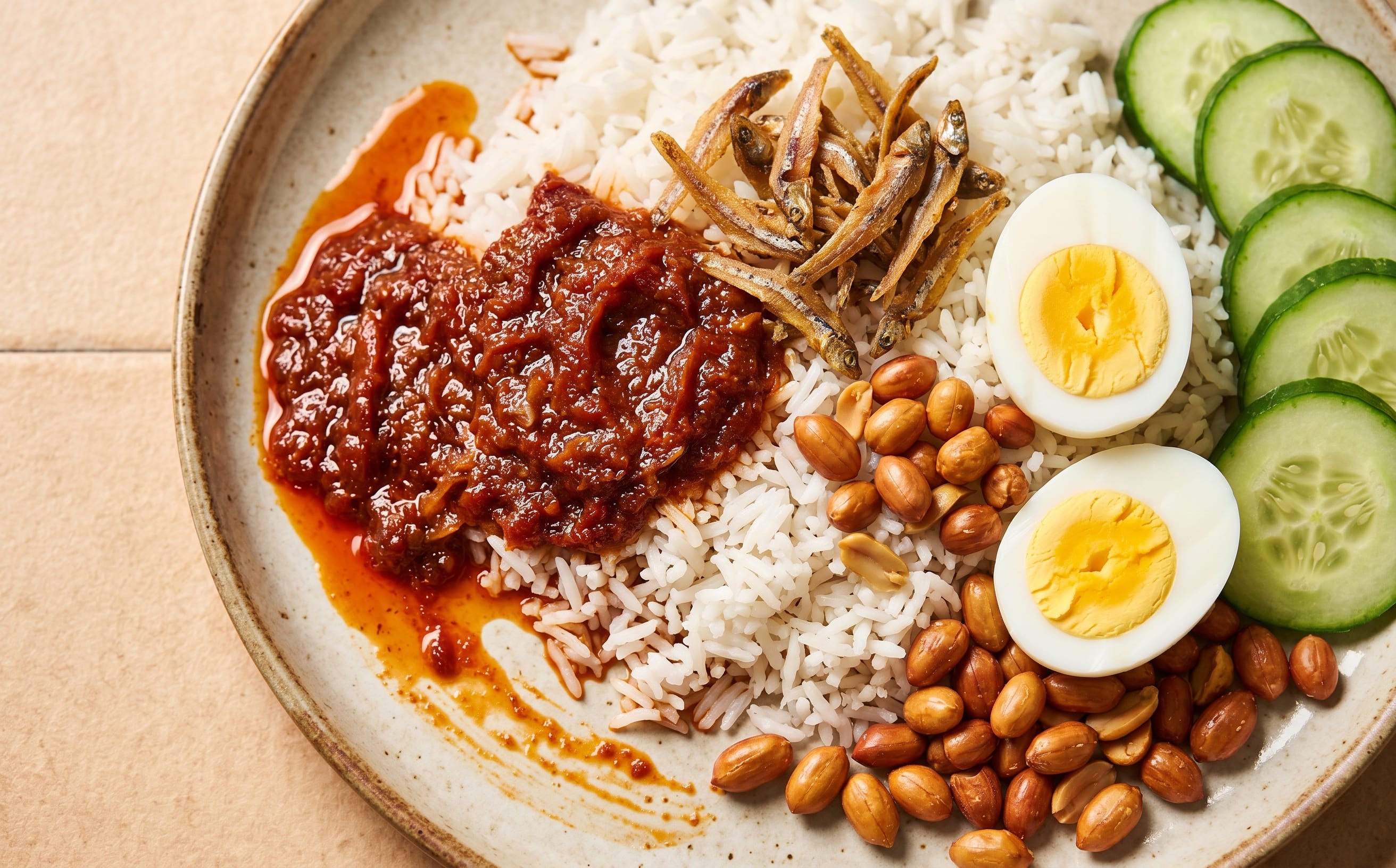 Nasi Lemak (Coconut Rice with Sambal and Anchovies)