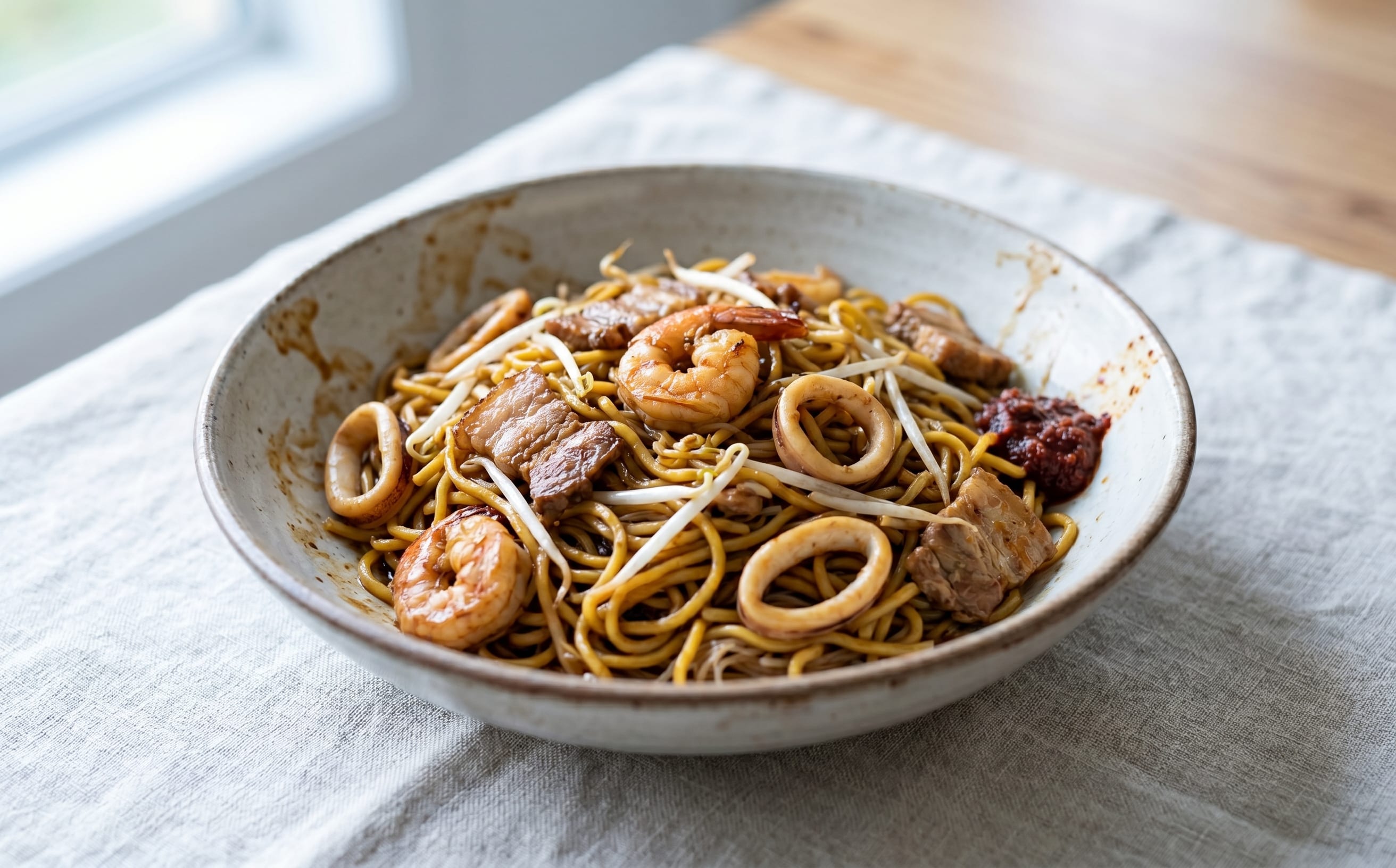 Singapore Hokkien Mee (Prawn and Squid Noodles)