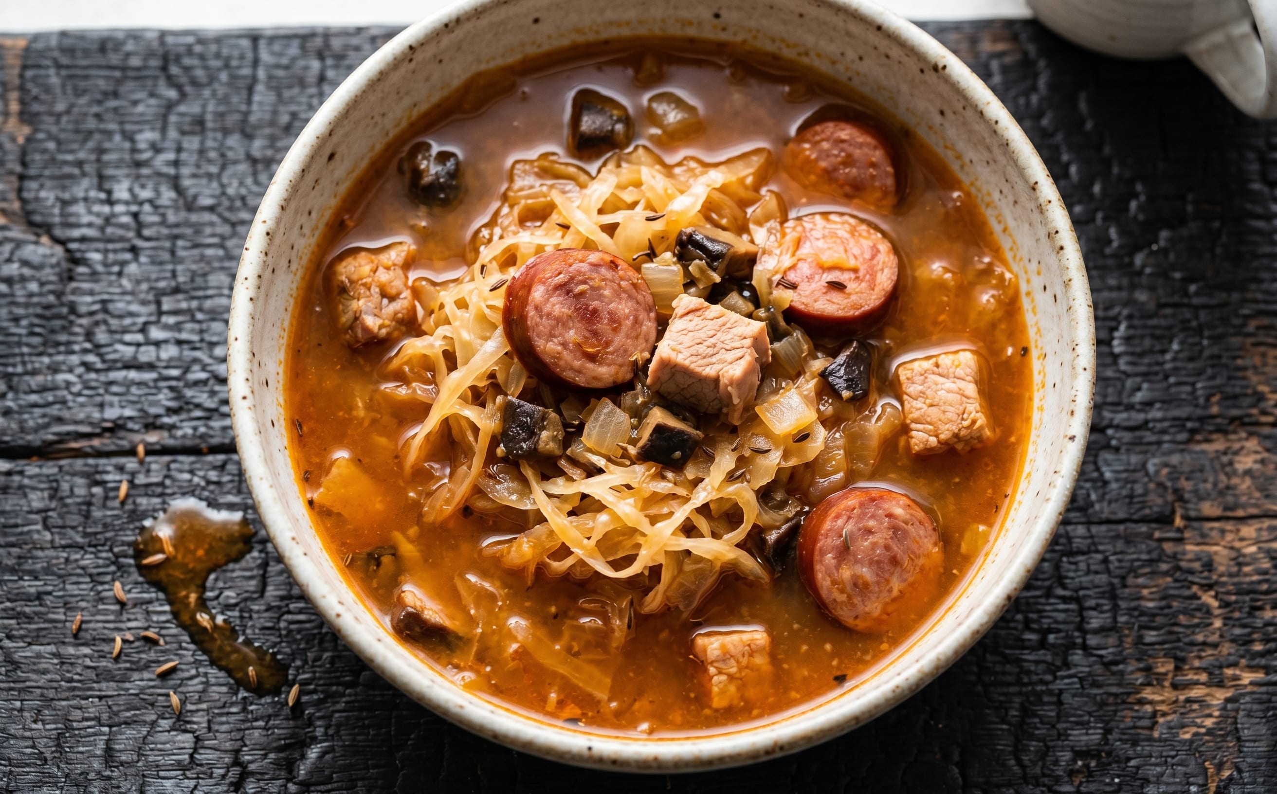 Kapustnica (Sauerkraut and Smoked Sausage Soup)