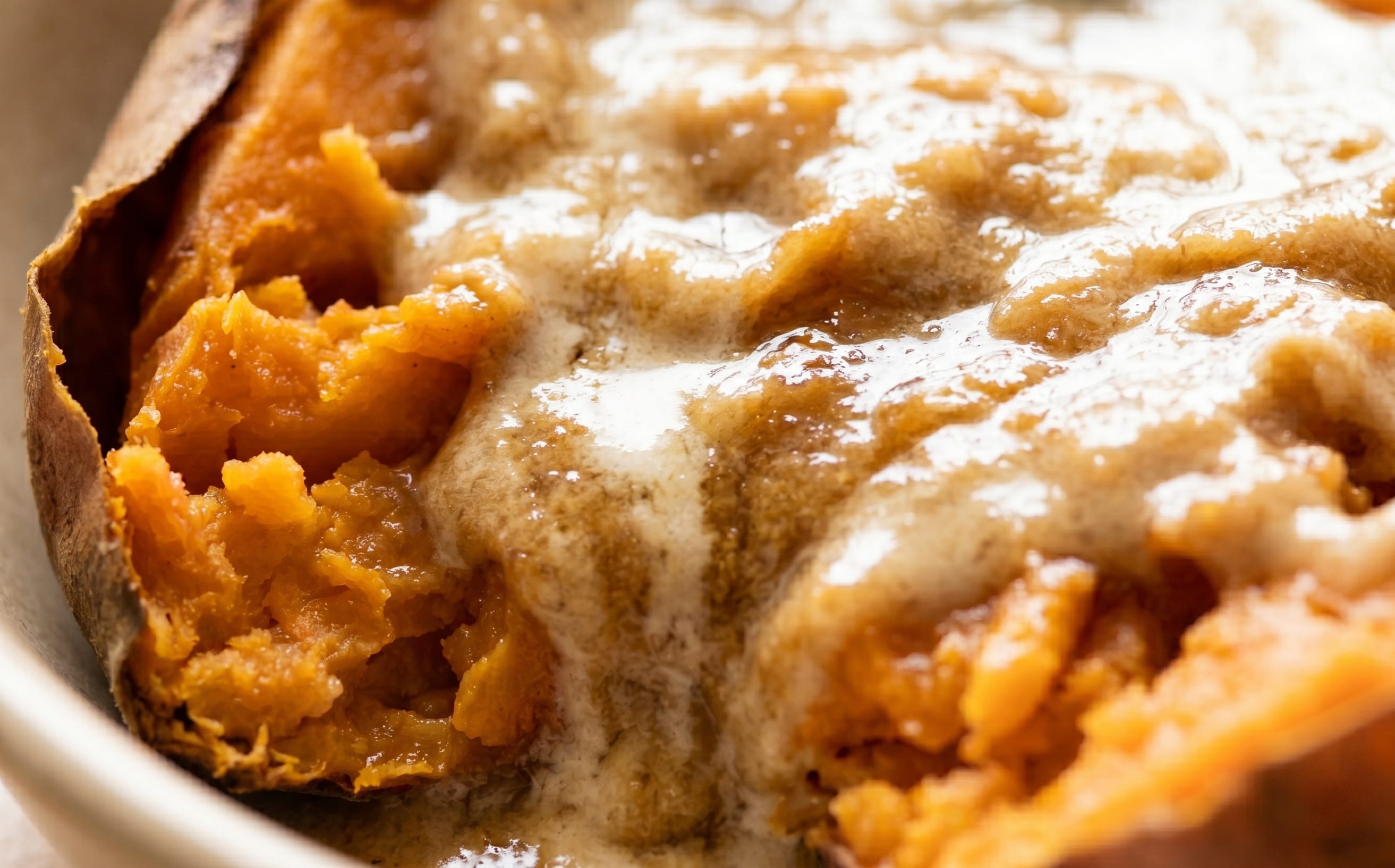 Baked Sweet Potato with Coconut Cream