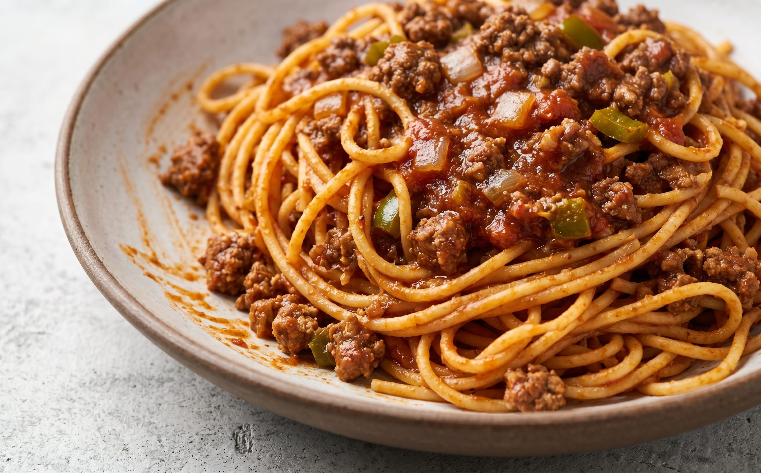 Baasto iyo Suugo (Spaghetti with Spiced Beef Sauce)