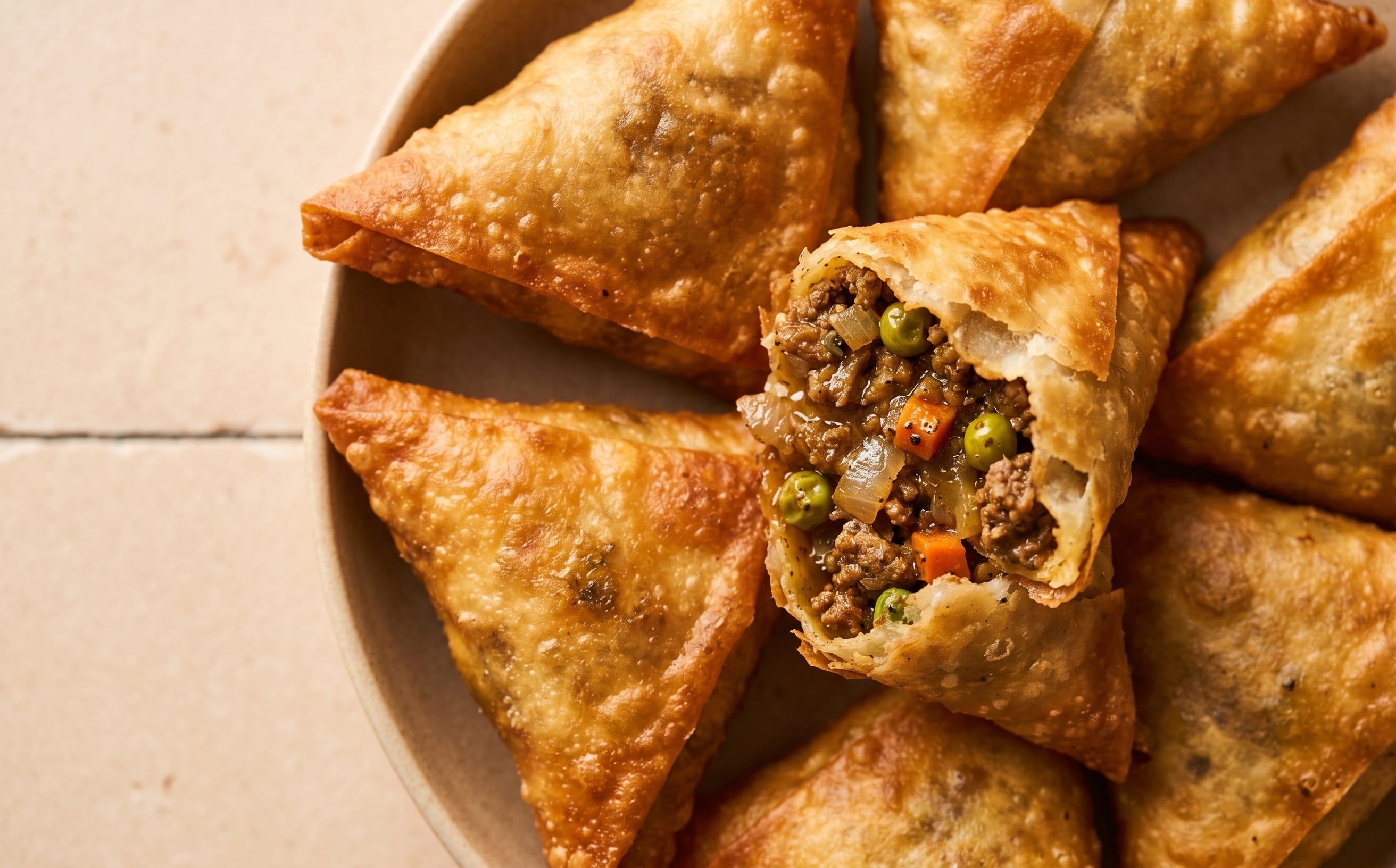 Sambuusa (Spiced Beef Pastries)