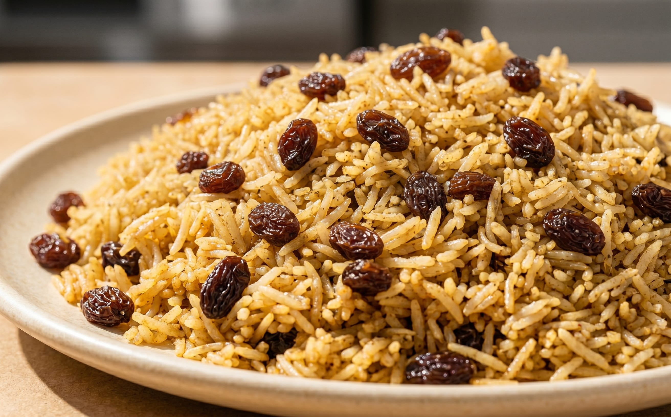 Bariis (Somali Spiced Rice with Raisins)
