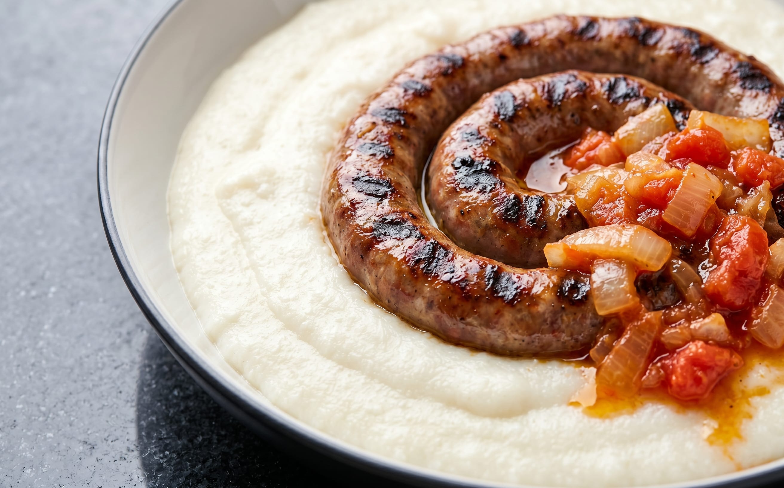 Boerewors with Pap and Tomato-Onion Relish