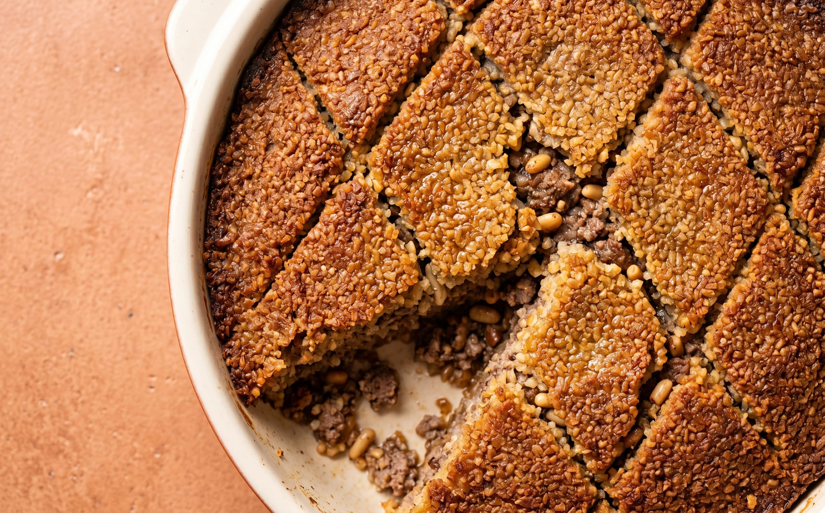 Kibbeh bil Sanieh (Baked Lamb Kibbeh)