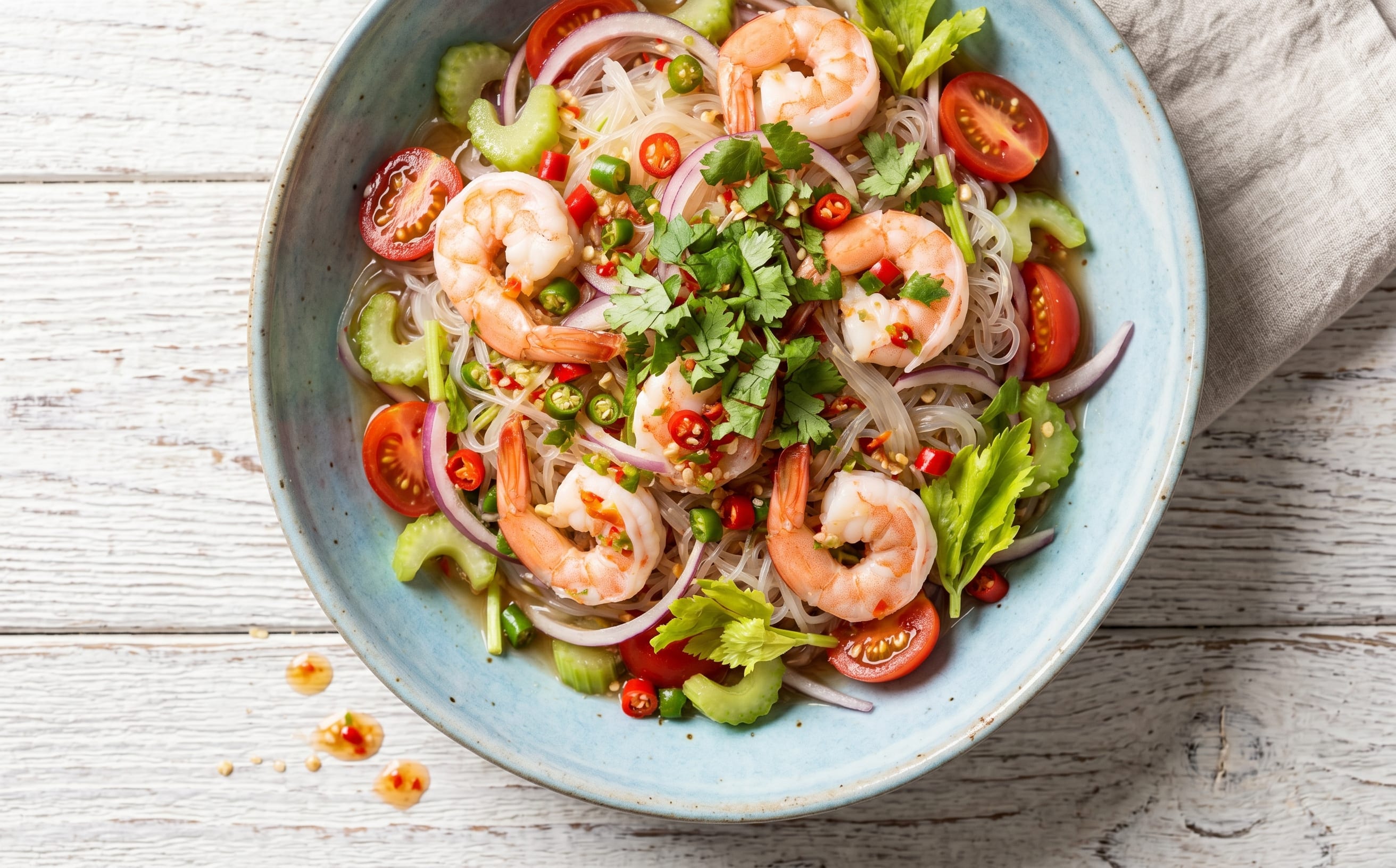 Yum Woon Sen Goong (Glass Noodle Salad with Shrimp)
