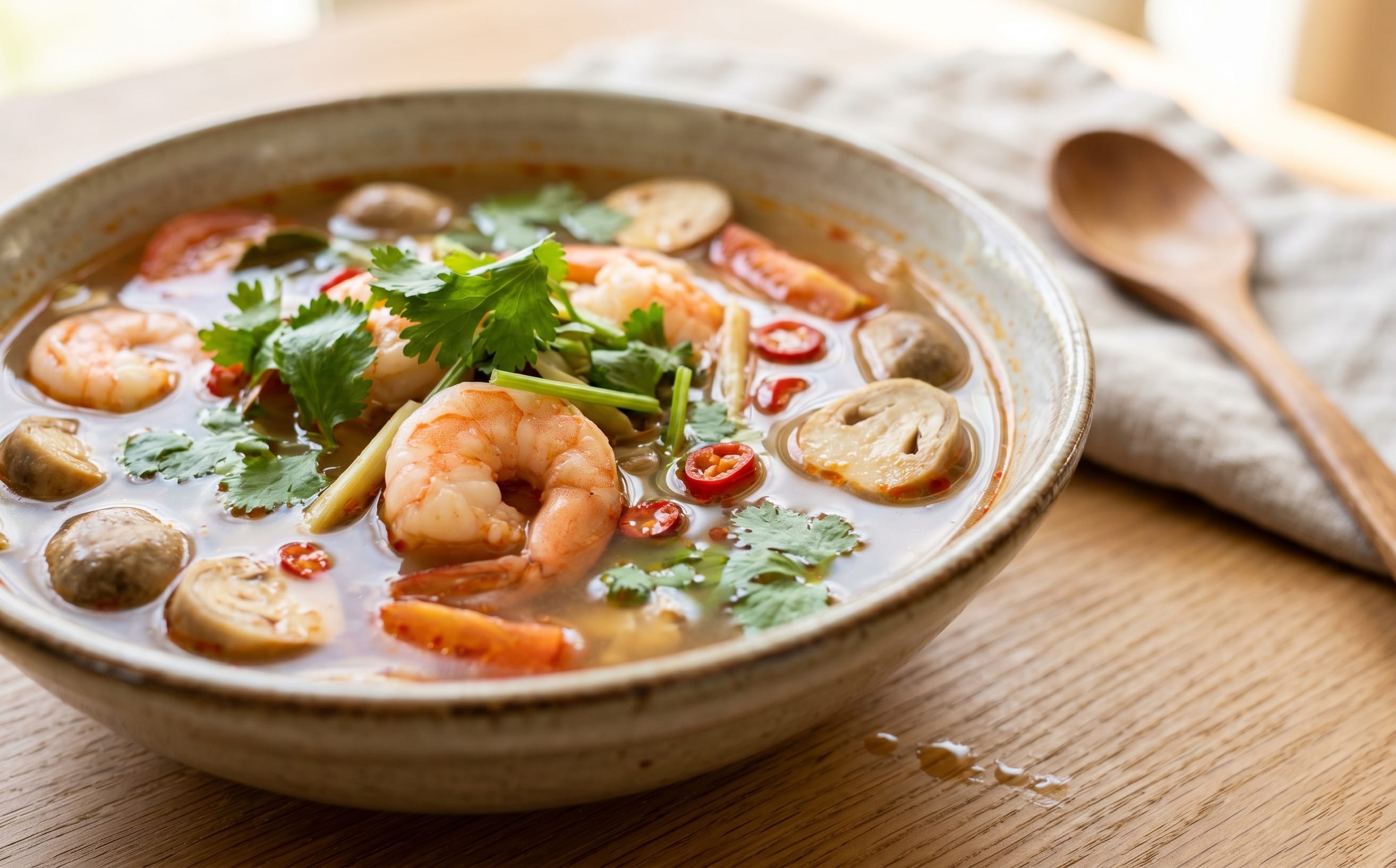 Tom Yum Goong (Hot and Sour Shrimp Soup)
