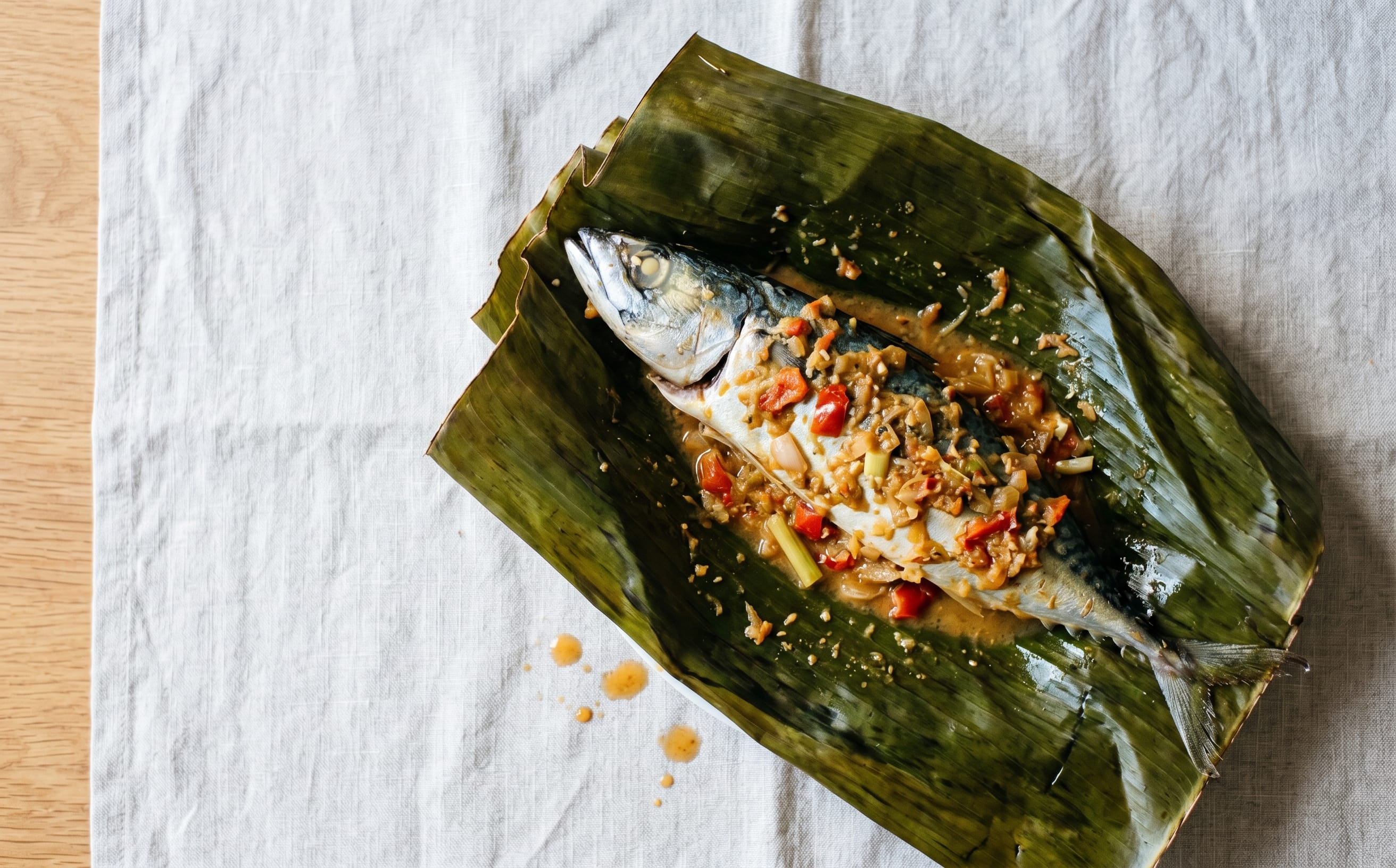 Timor-Leste-Style Banana-Leaf Mackerel