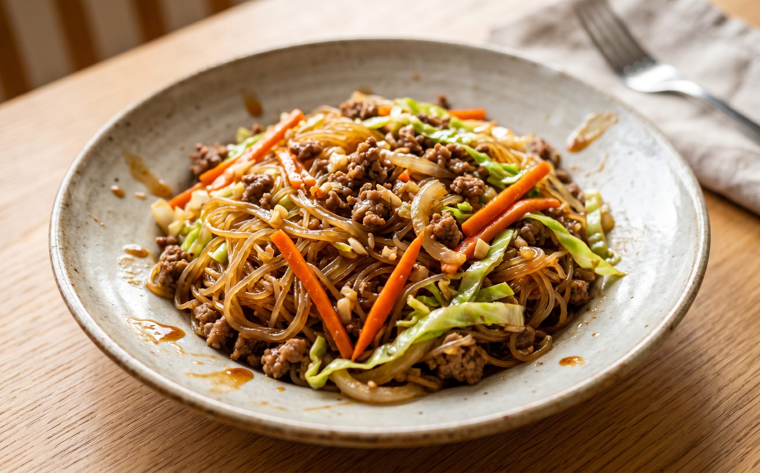 Sapasui (Beef Vermicelli Stir-Fry)