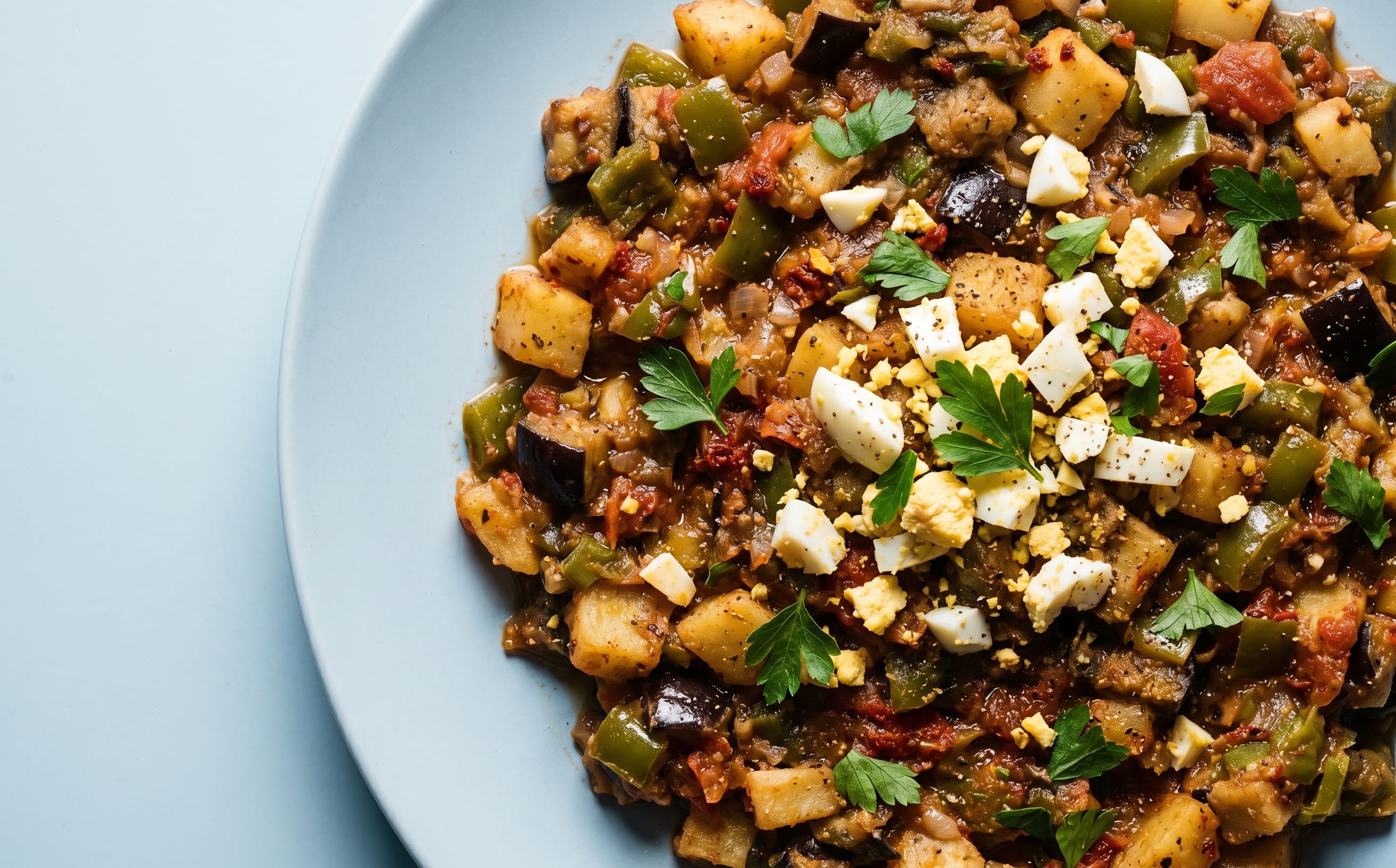 Kafteji (Chopped Fried Vegetables and Egg)