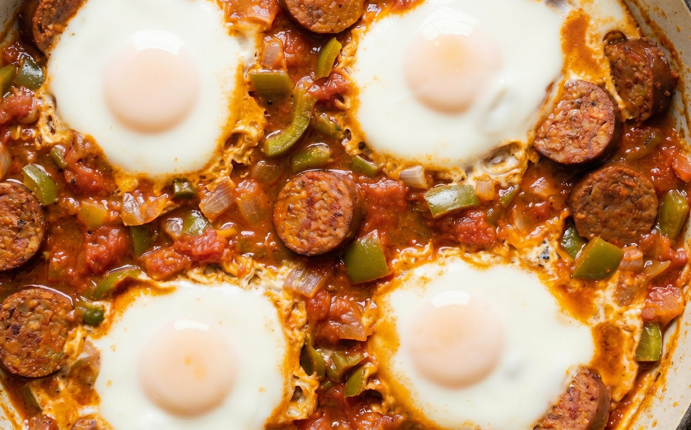 Ojja Merguez (Tomato, Sausage, and Egg Skillet)
