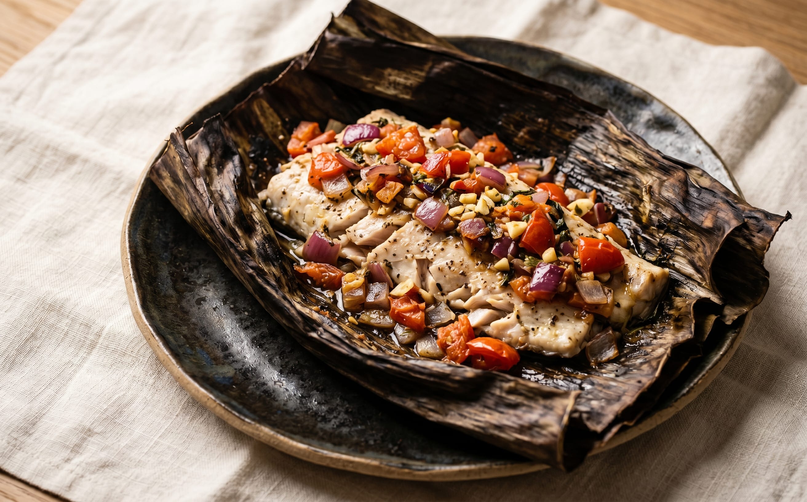 Banana Leaf Roasted Barramundi