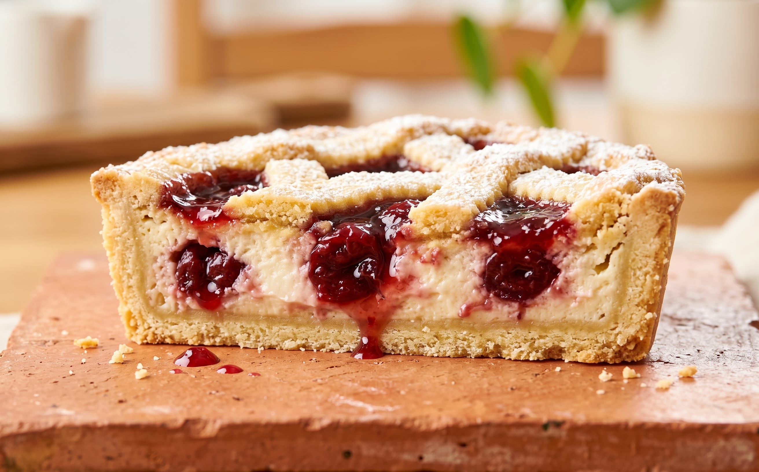 Crostata di Ricotta e Visciole (Ricotta and Sour Cherry Tart)