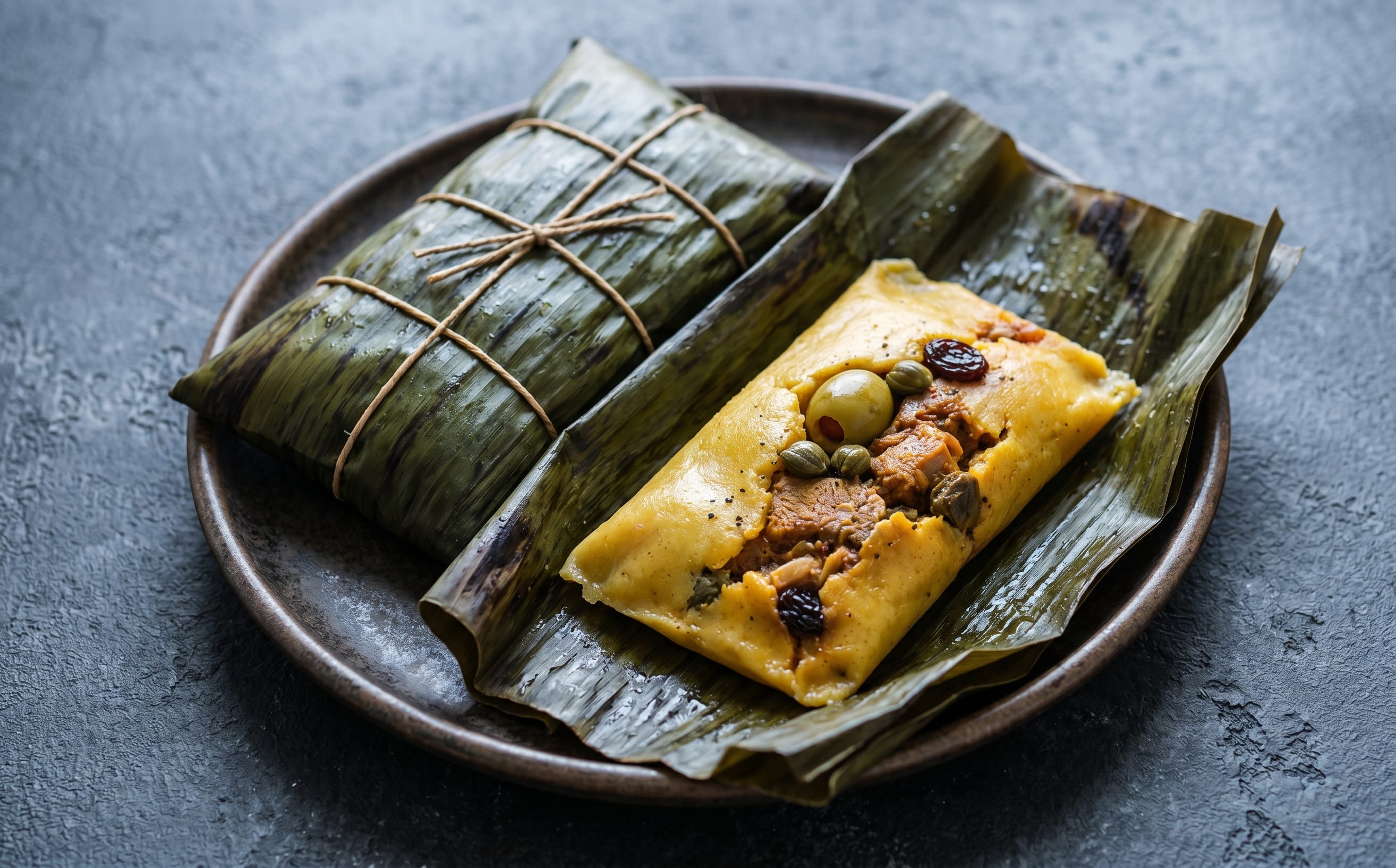 Hallacas (Banana-Leaf Corn Parcels with Meat Stew)