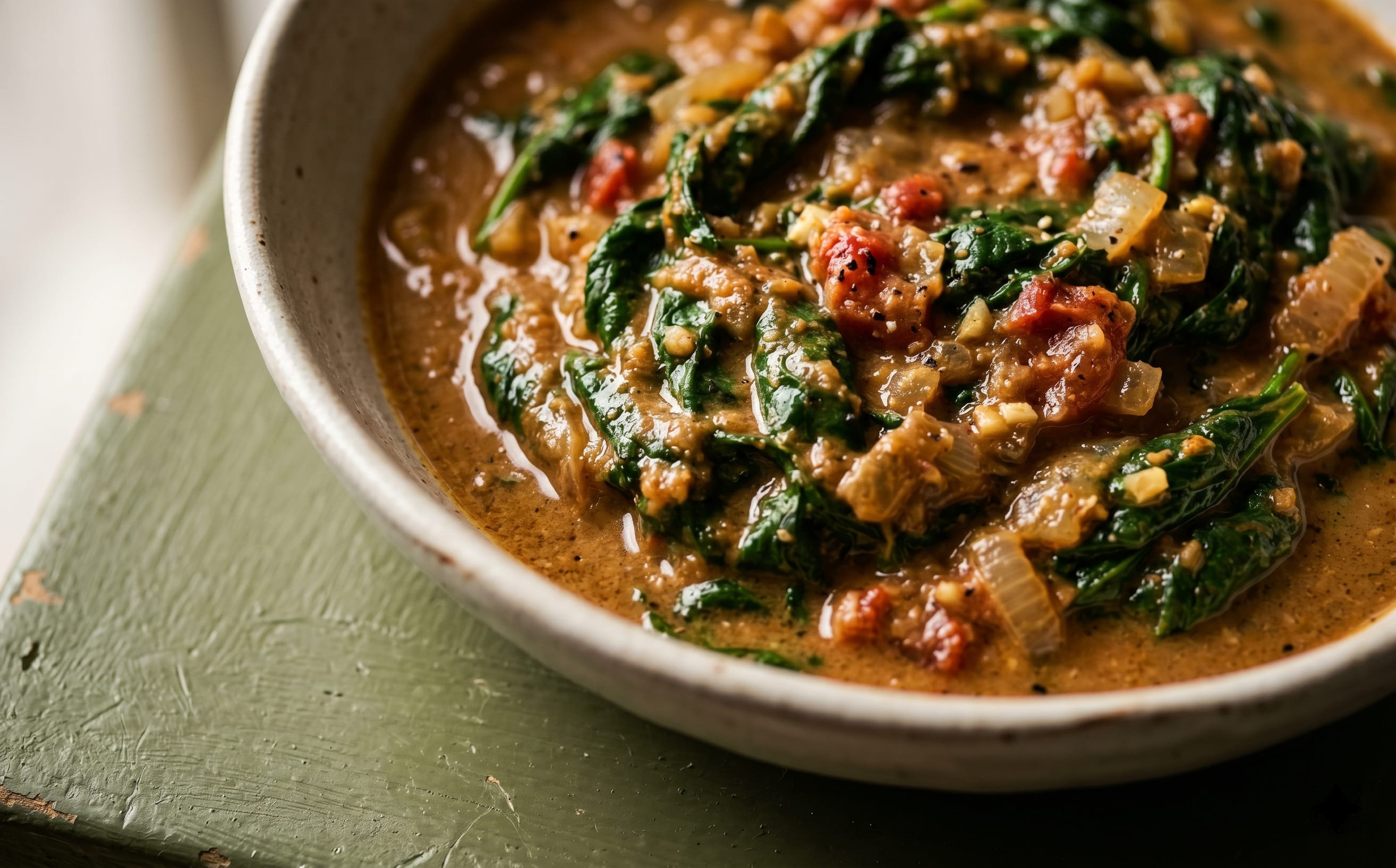 Ifisashi (Greens in Peanut Sauce)