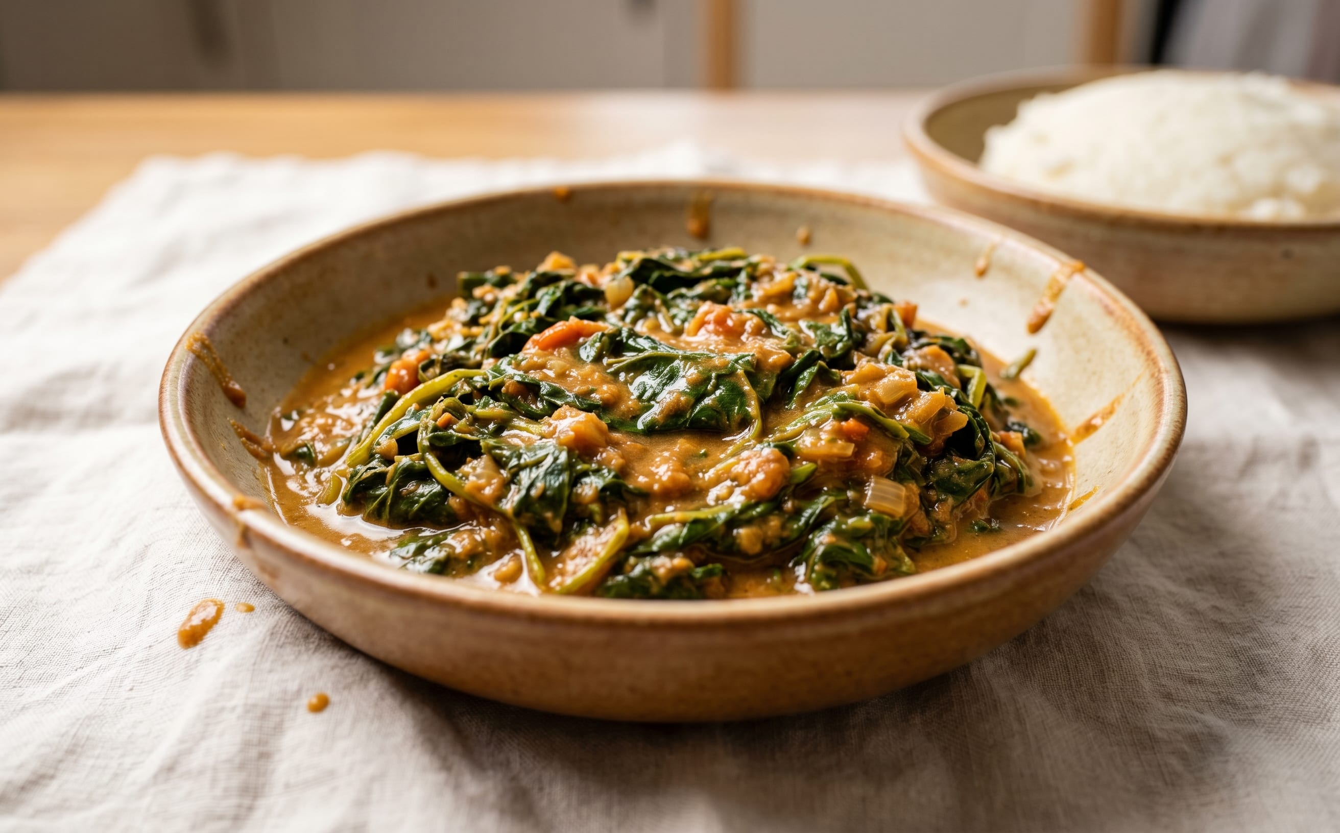 Chibwabwa (Pumpkin Leaves with Groundnuts)