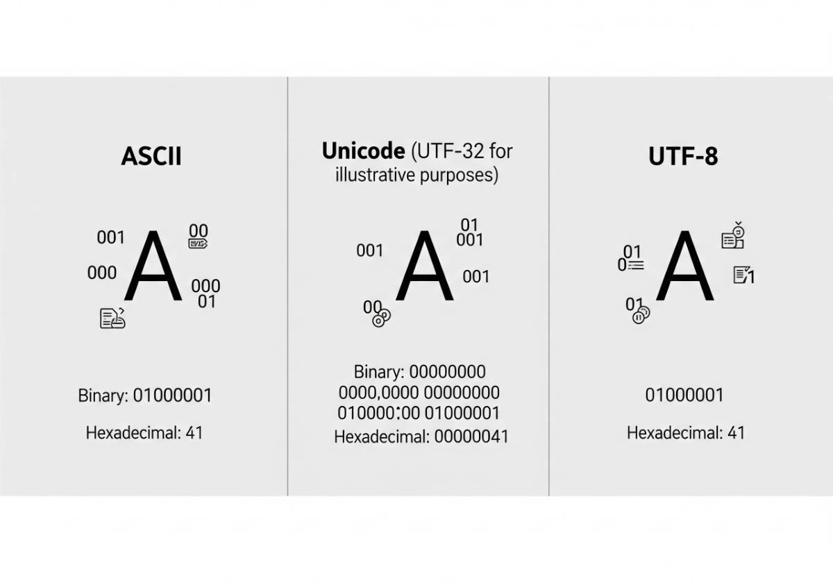 How Does Text Encoding Actually Work? (ASCII, Unicode, and UTF-8 Explained)