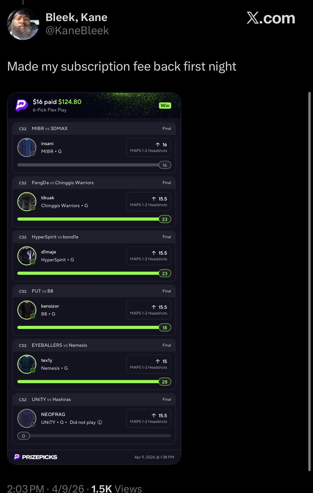 Member result