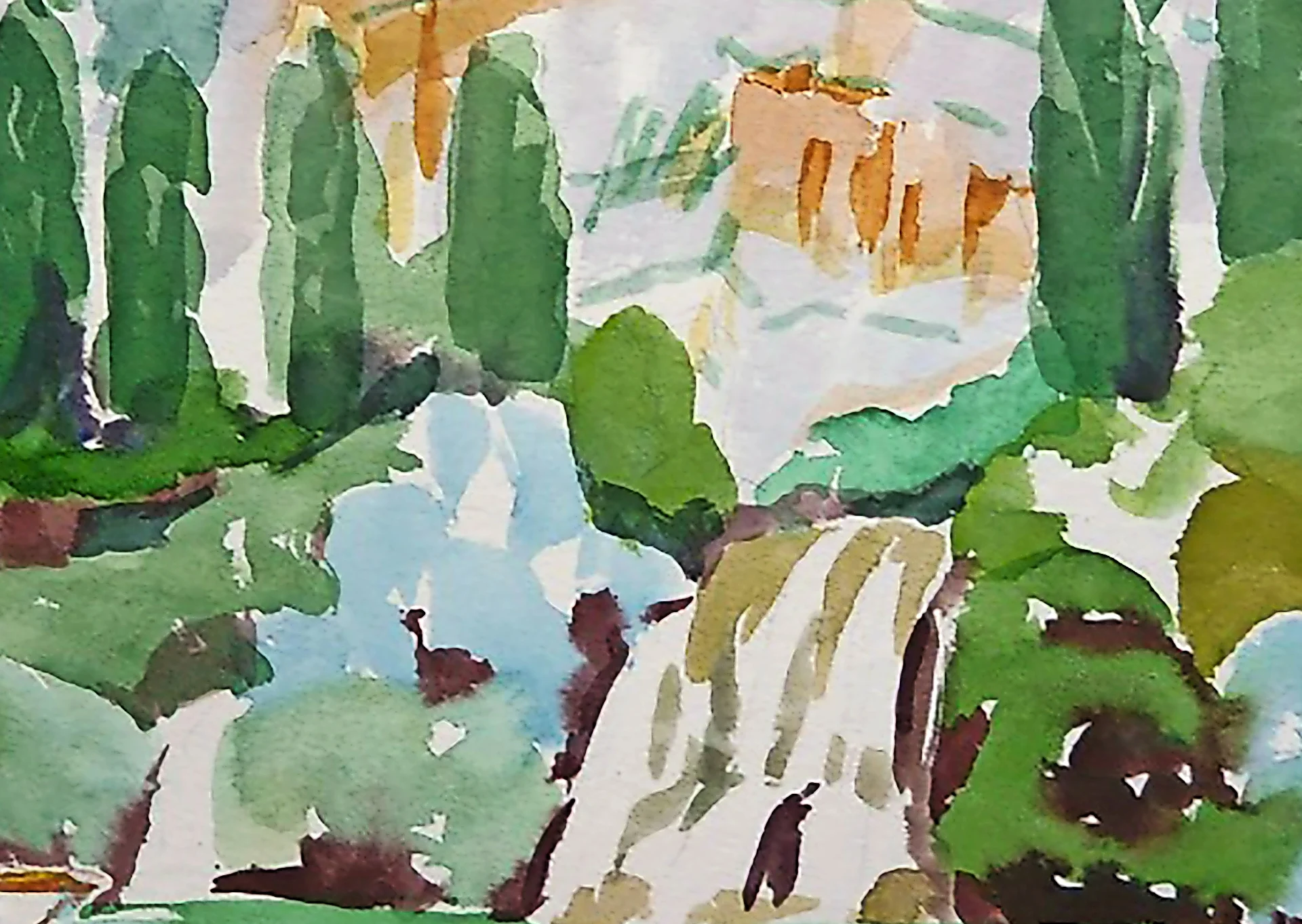 Malen mit Nora Dreissigacker in Dalmatien auf der Insel Krapanj