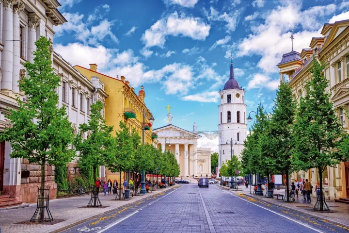 Gediminas Avenue und Cathedral Square, Vilnius, Litauen,