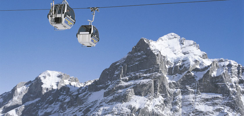 Switzerland Jungfrau Ski Region Mountain View Cable Cars 