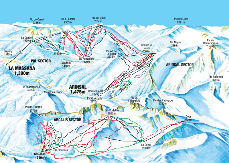 Andorra Arinsal Piste Map 