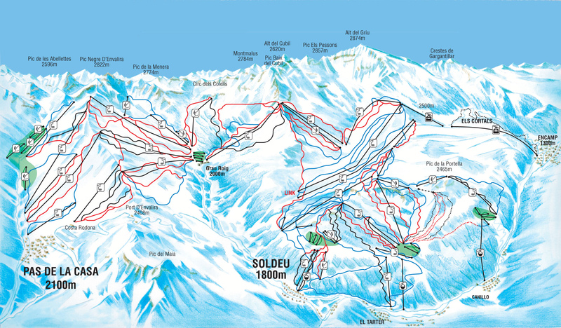 Andorra Pas De La Casa Piste Map 